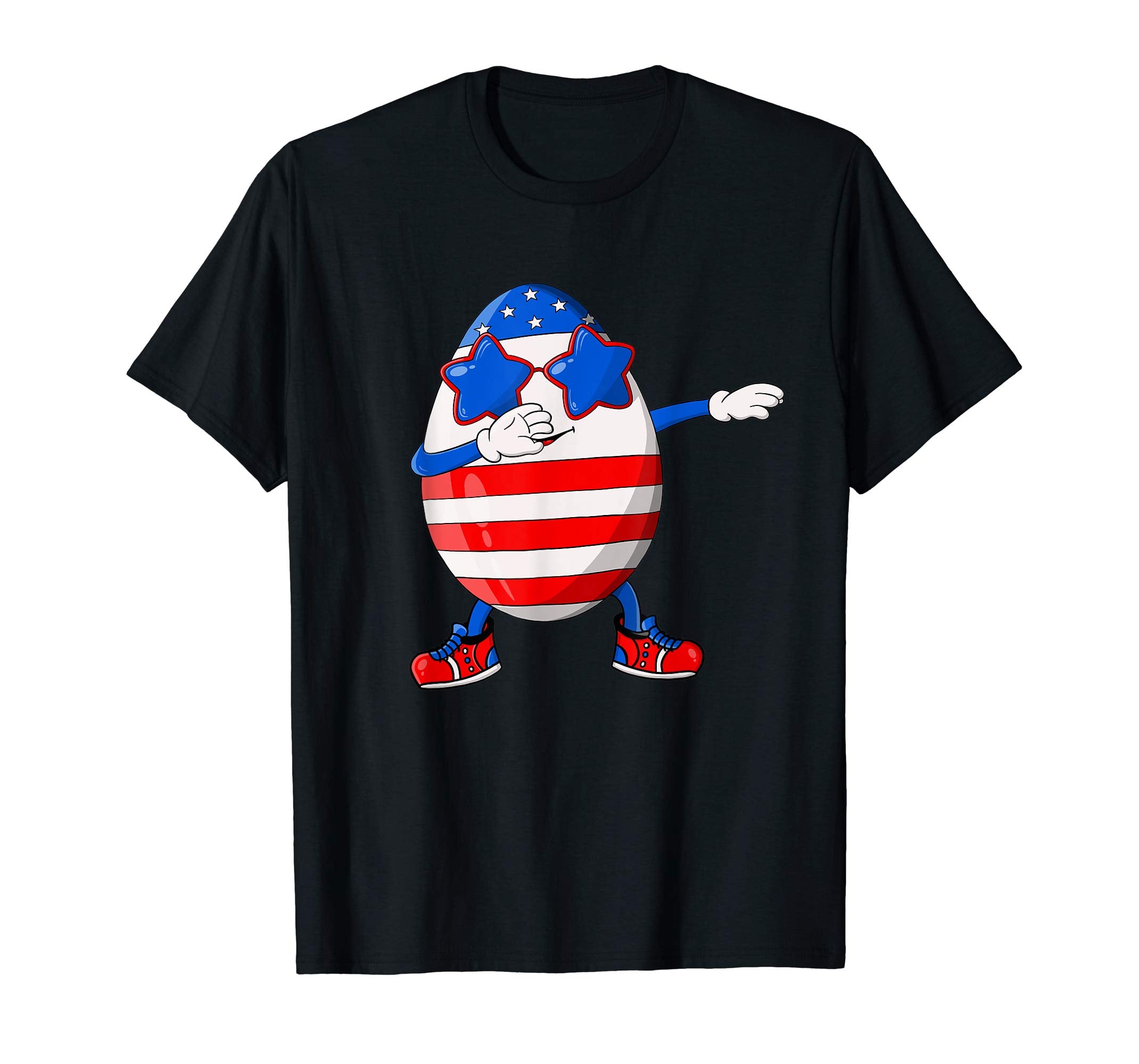 Easter Shirt Funny Dabbing Egg American Flag