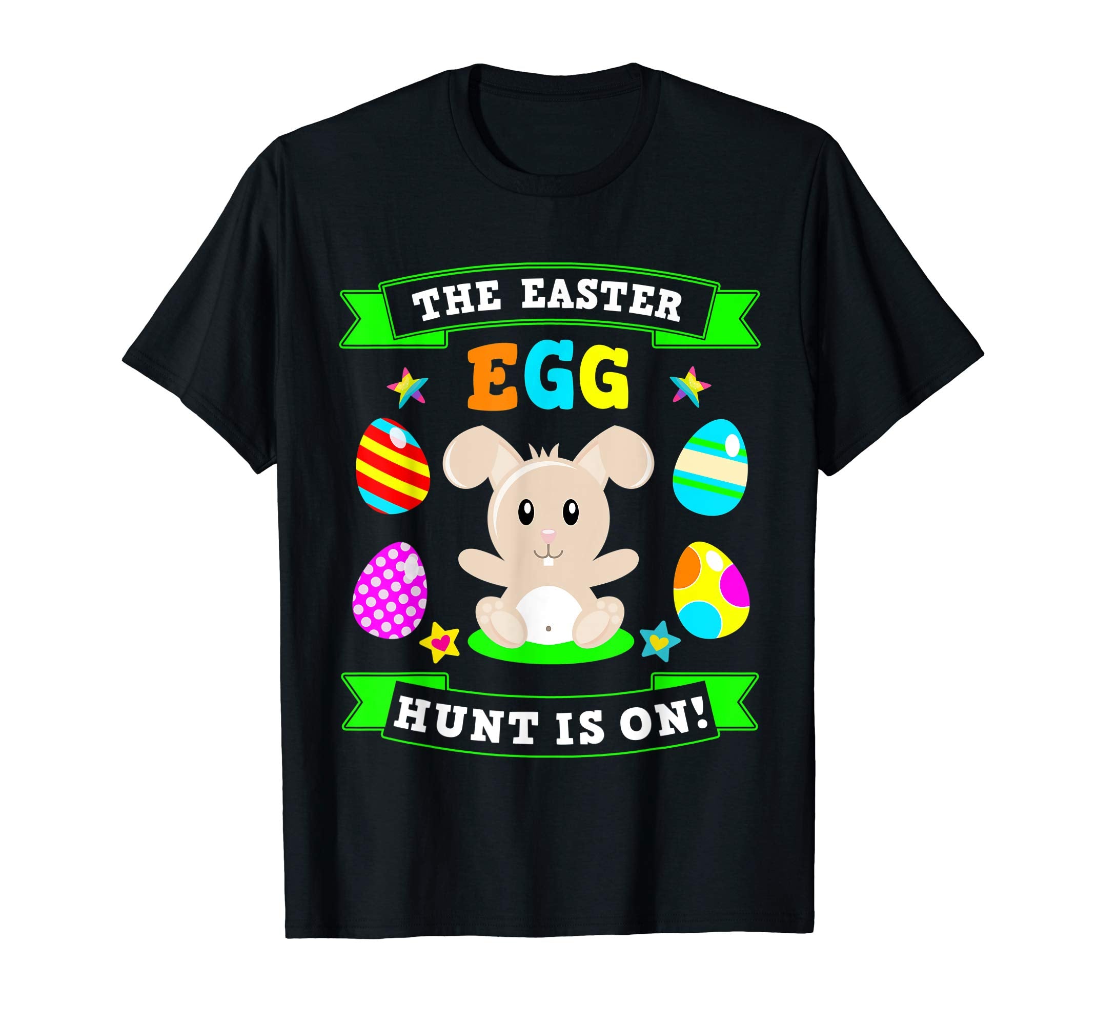 The Easter Egg Hunt Is On Bunny Tshirt Boys &amp; Girls