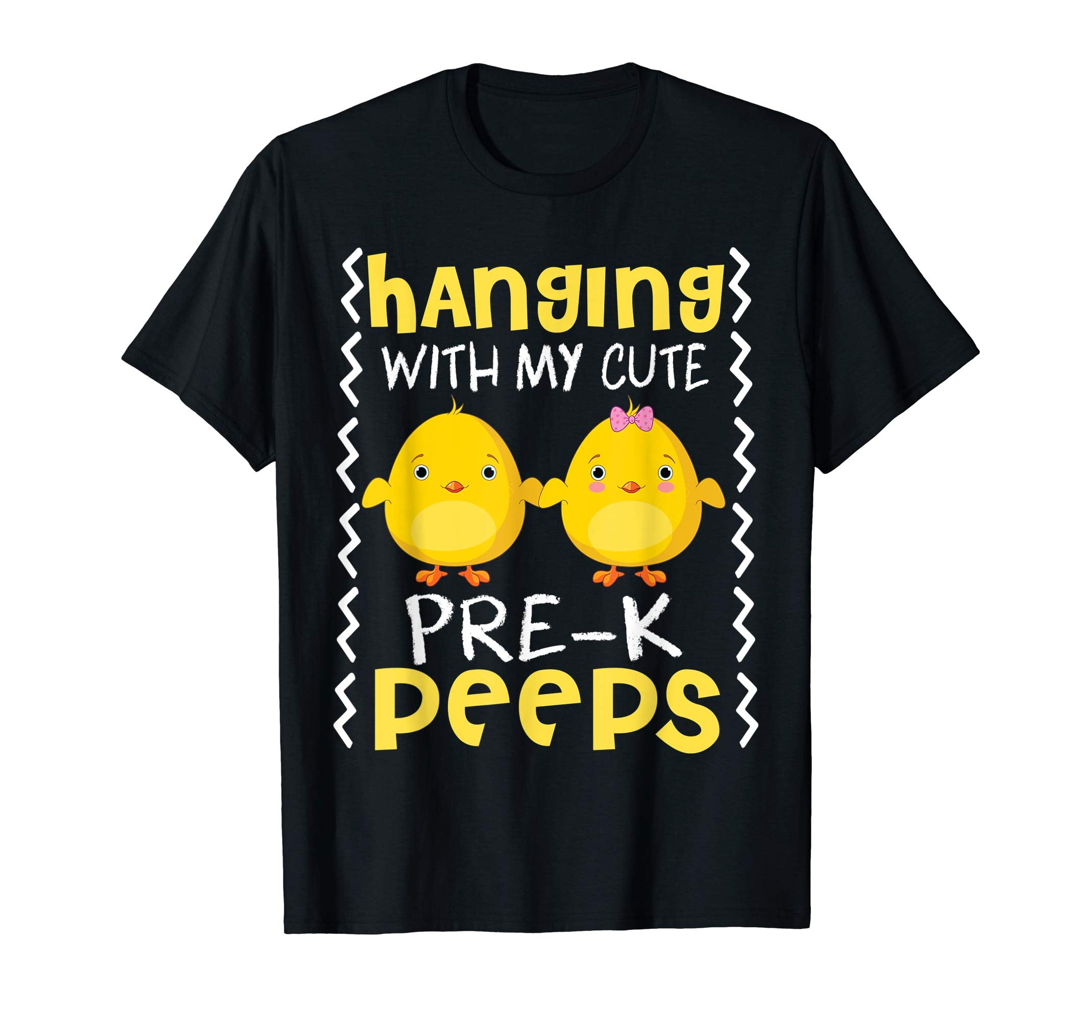 Hanging With My Cute Pre-k Peeps Teacher Easter Day Shirt