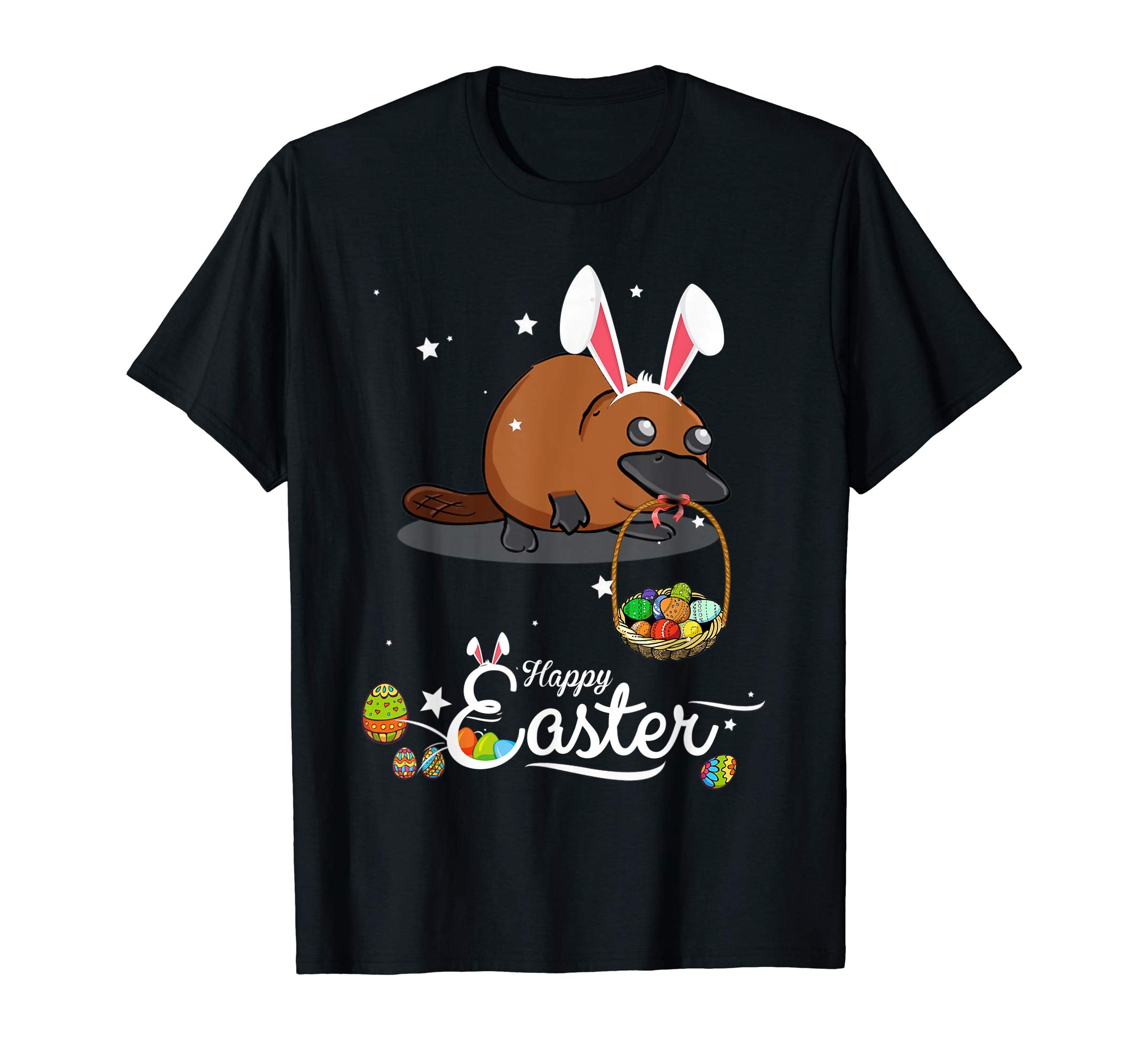 Cute Easter Platypus with Bunny Ears and Eggs T Shirt