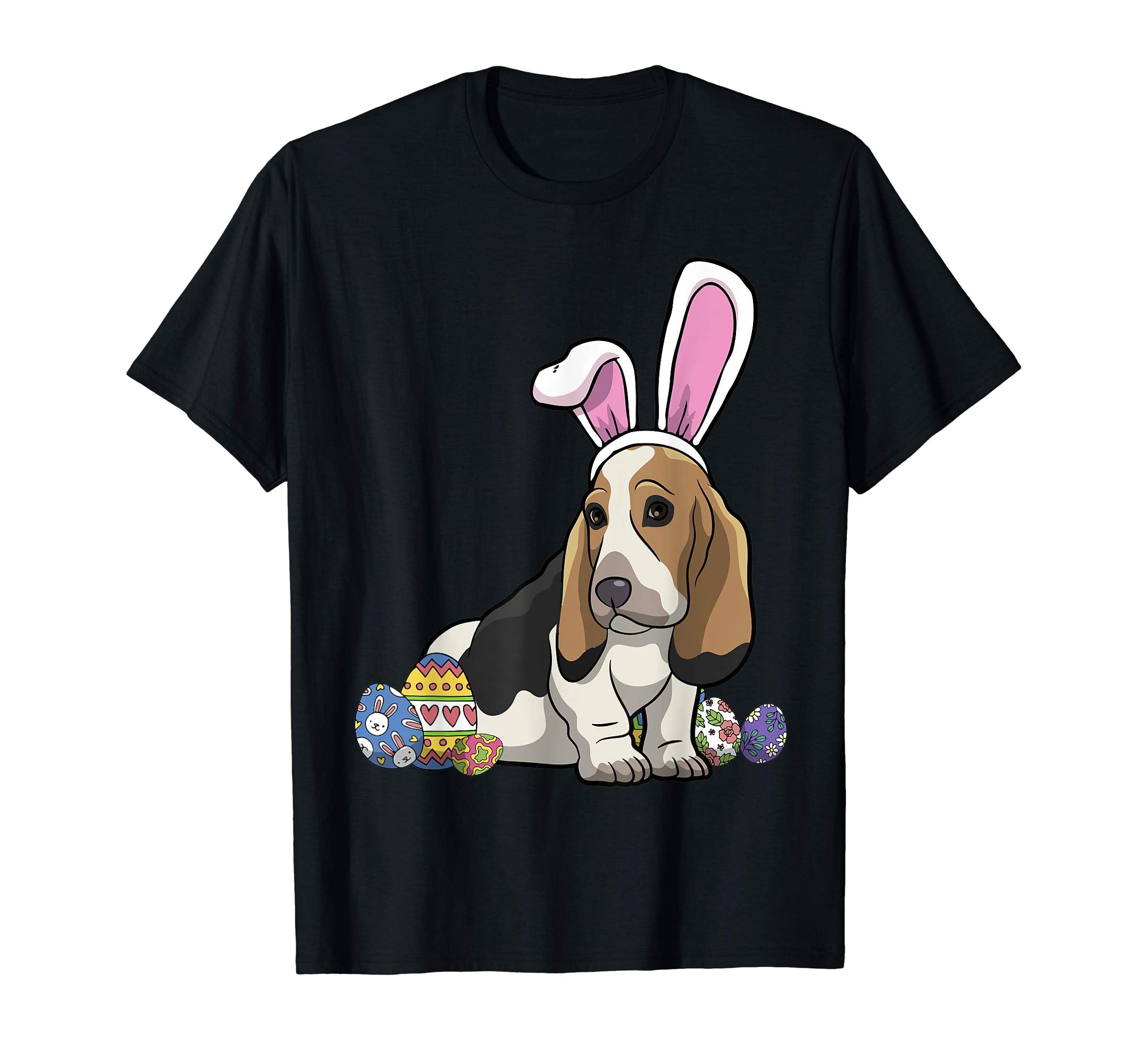 Basset Hound Dressed As Easter Bunny With Rabbit Ears Shirt