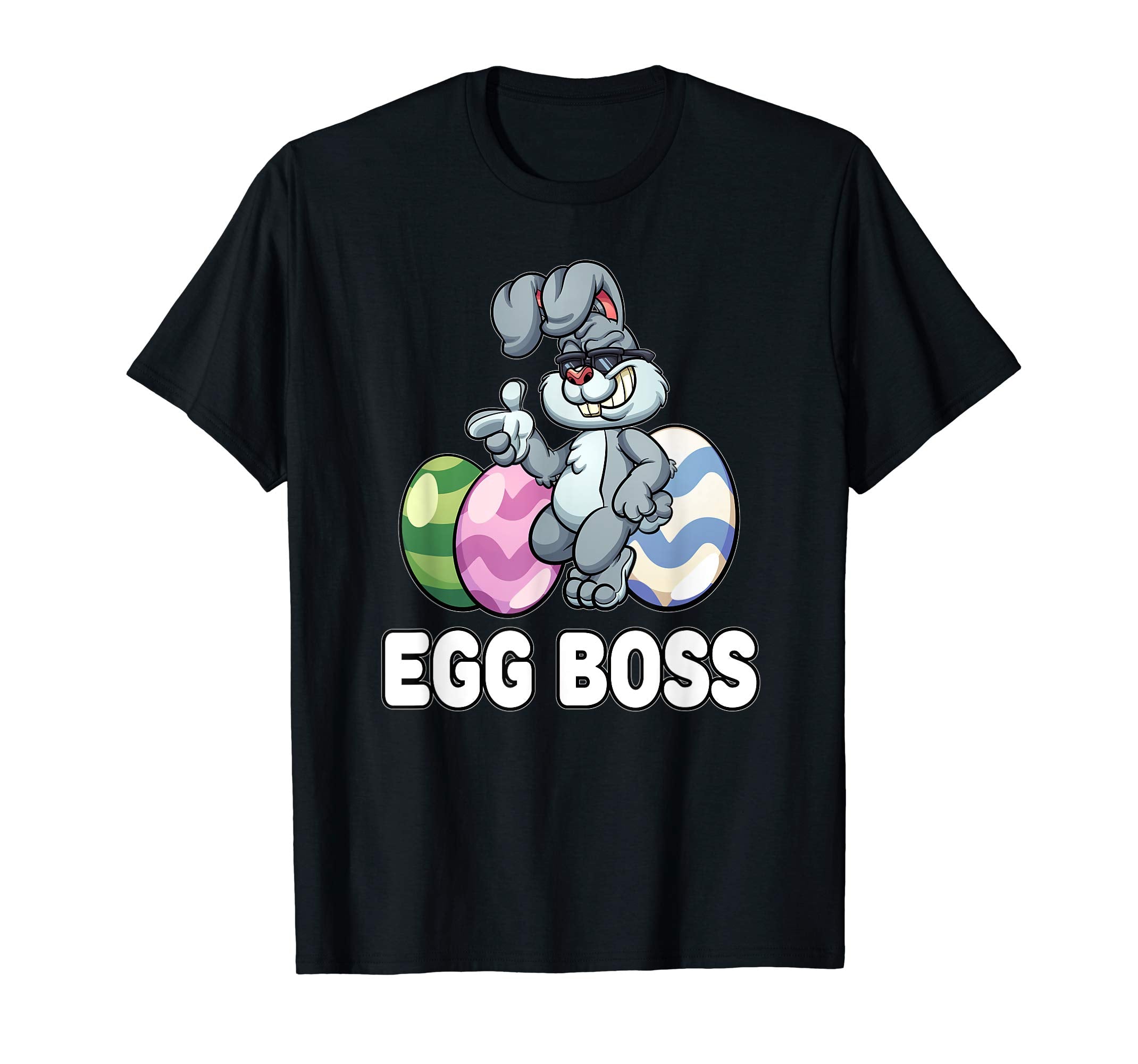 Egg Boss Easter Shirt For Kids Boys Girls Cool Easter Bunny