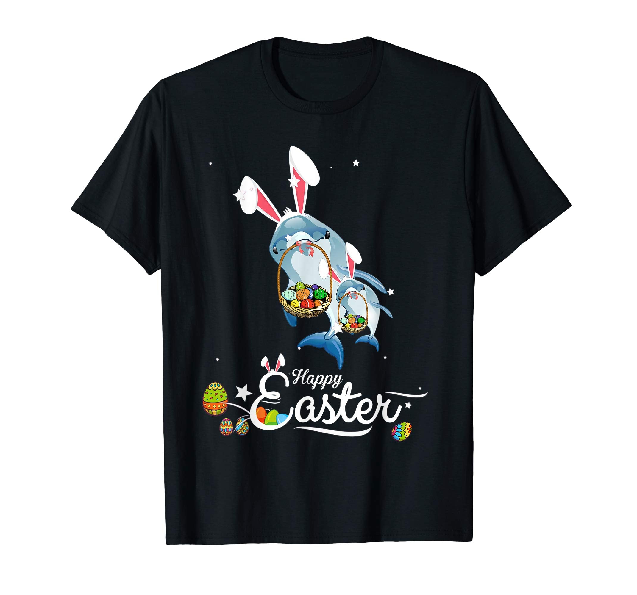 Cute Easter Dolphins with Bunny Ears and Eggs T Shirt