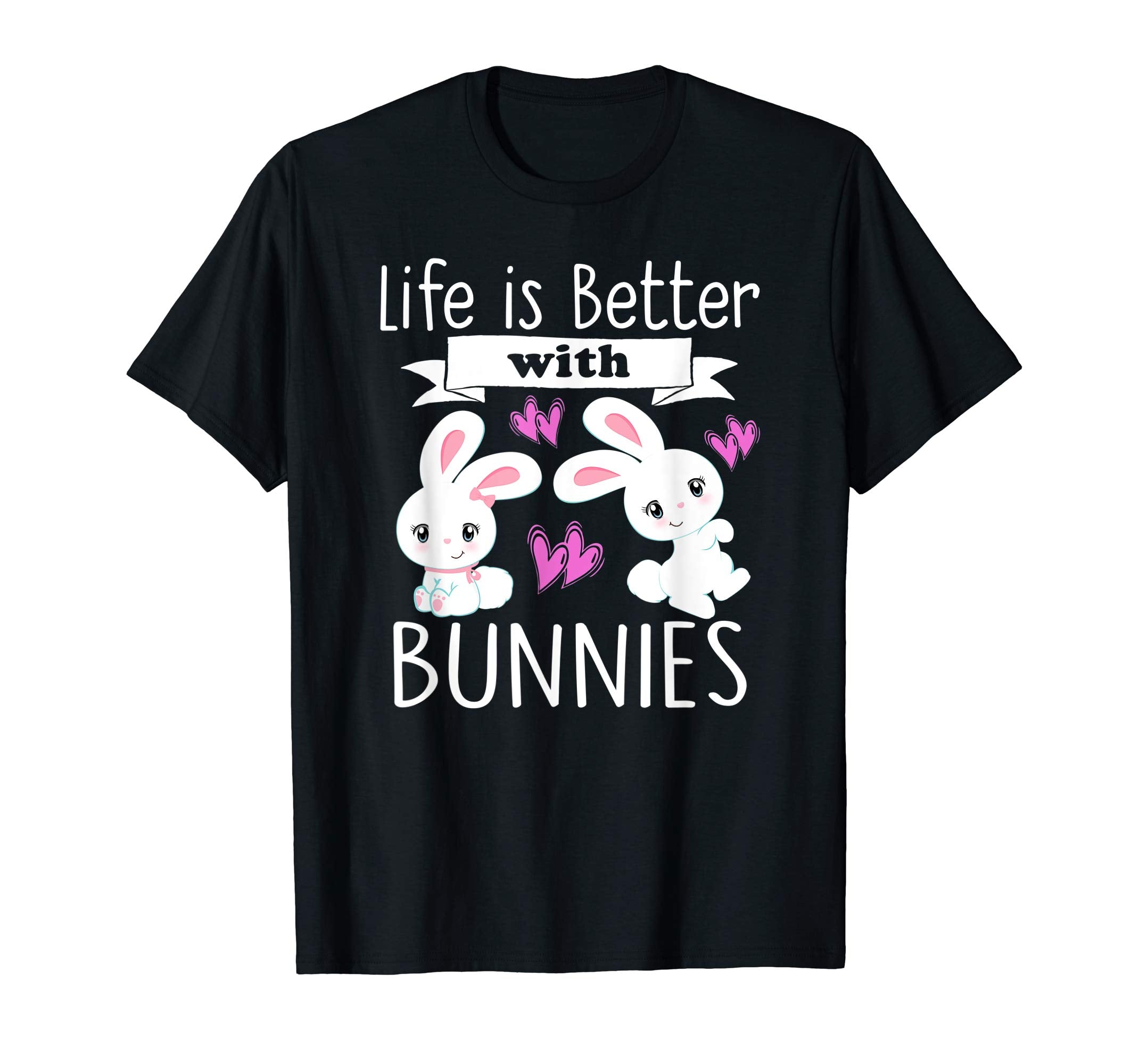 Bunny T-Shirt Girls LIFE IS BETTER WITH BUNNIES Easter Gift
