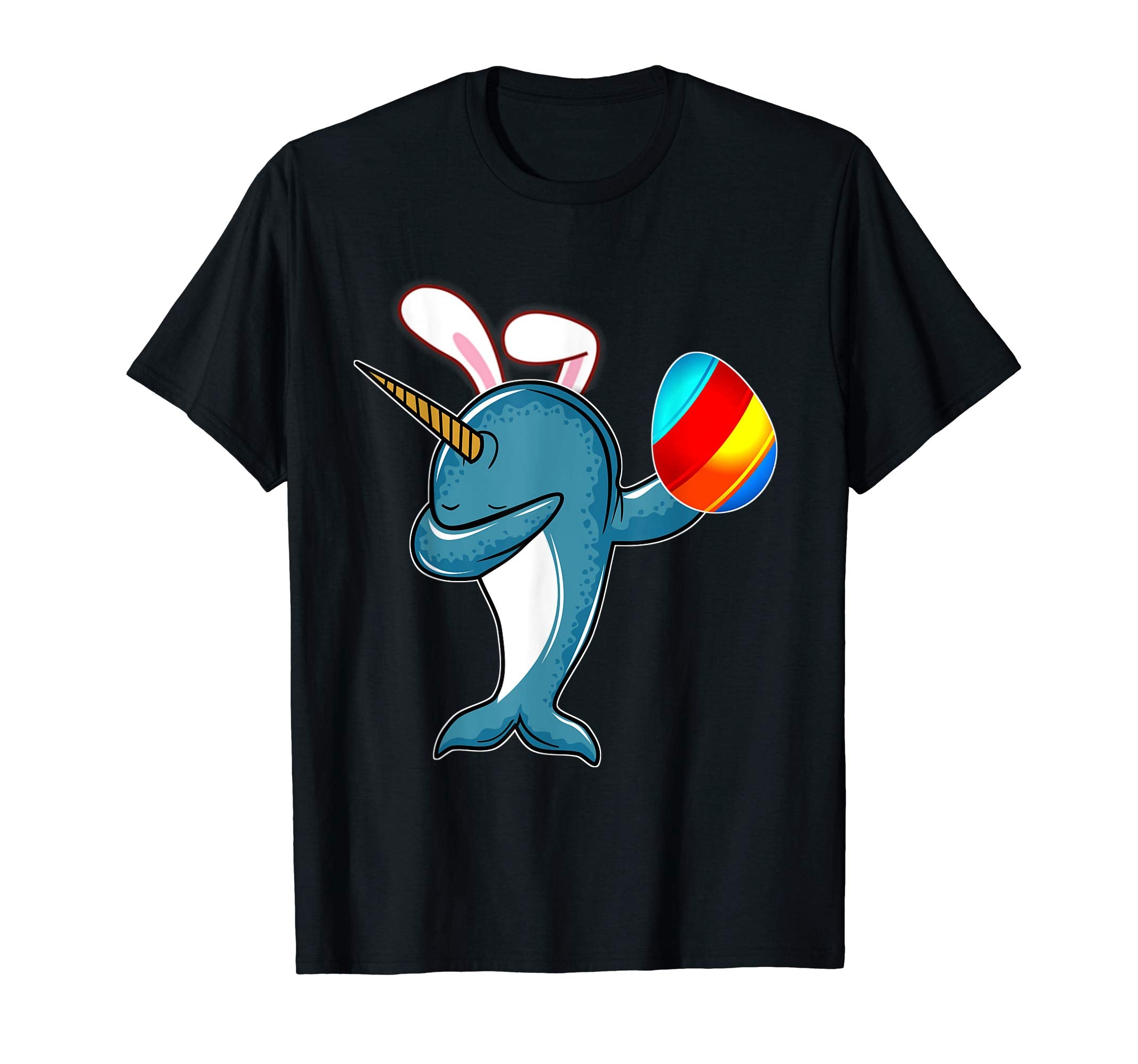 Easter Bunny Dabbing Narwhal Unicorn Tshirt Egg Ears Gift
