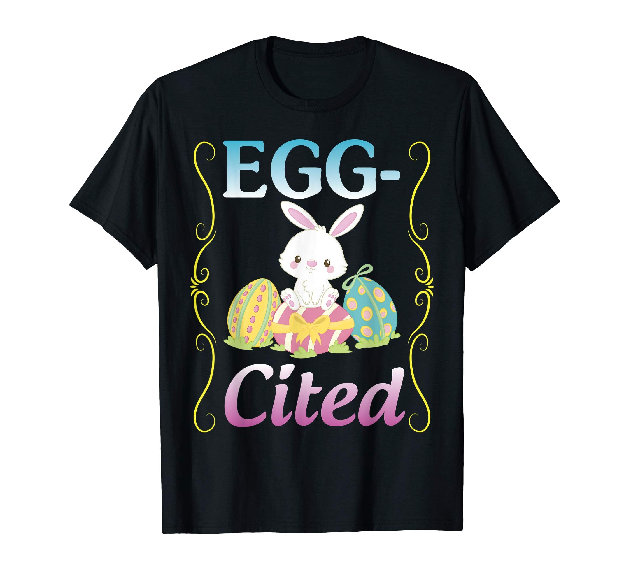 Bunny Rabbit Playing Easter Eggs Shirt Eggcited Excellent