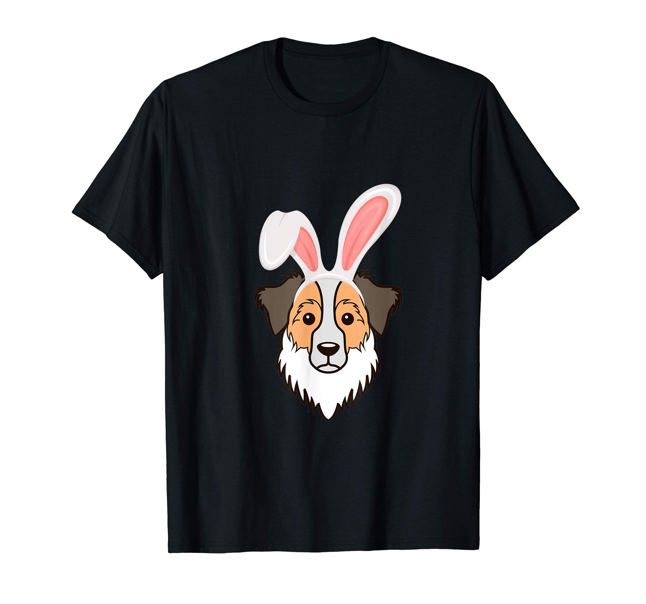 Australian Shepherd Dressed Easter Bunny Rabbit Ears T-Shirt