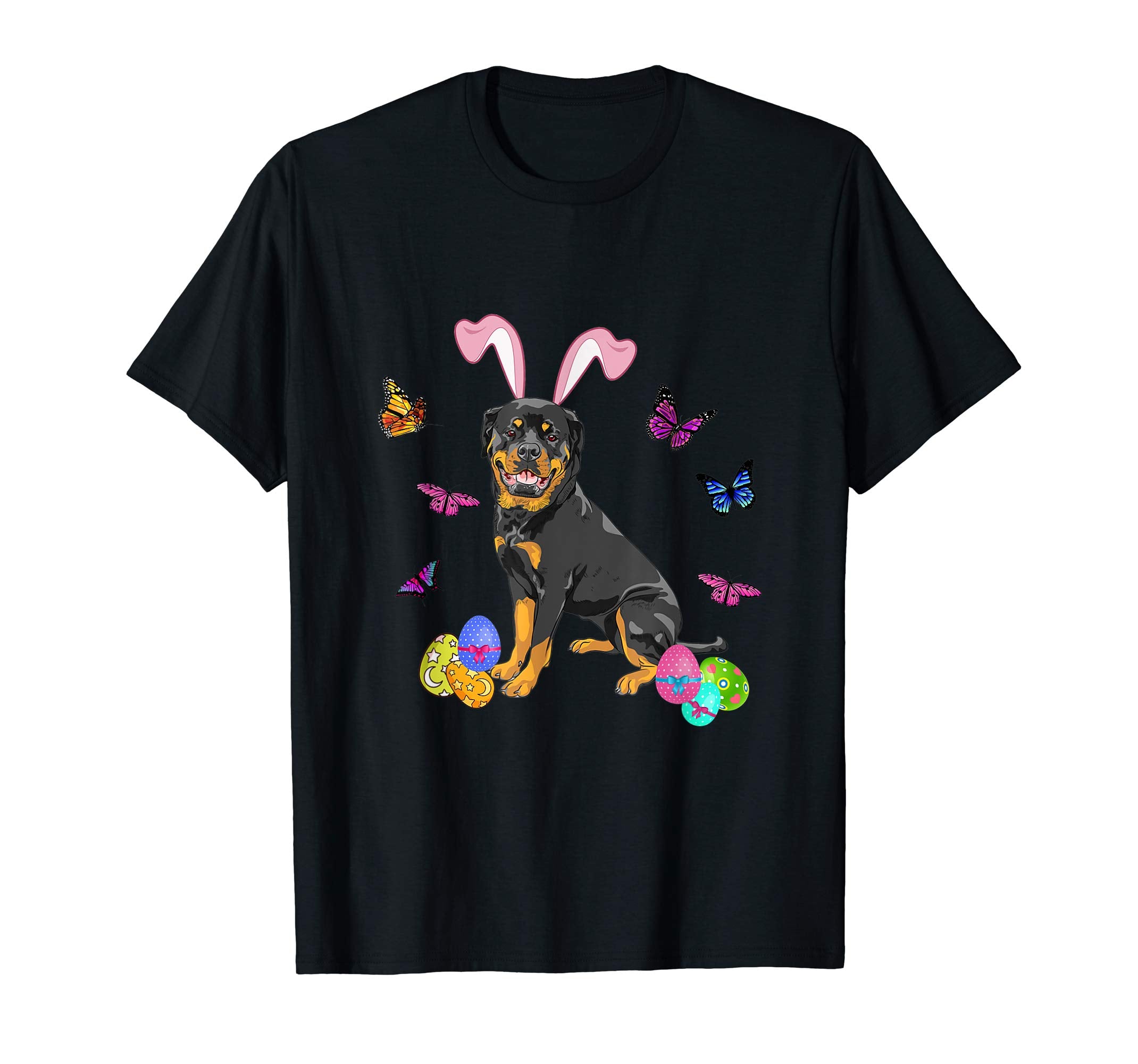 Rottweiler Bunny Rabbit Happy Easter Day T-Shirt