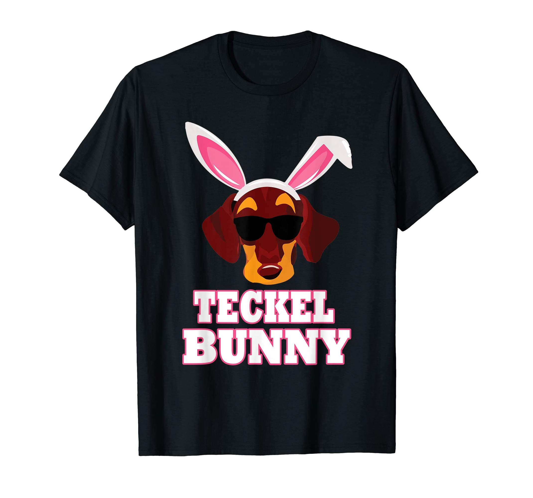 Cool Glasses Teckels Bunny Rabbit Dog Happy Easter Shirt