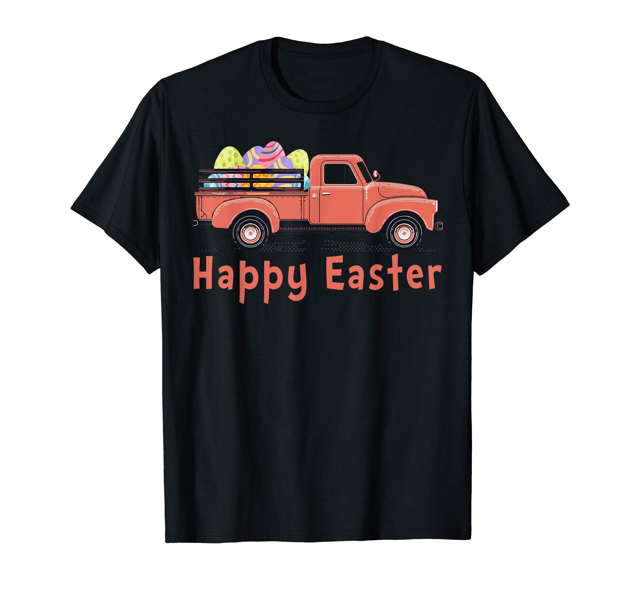Cute Farm Truck With Easter Eggs-Happy Easter T-Shirt