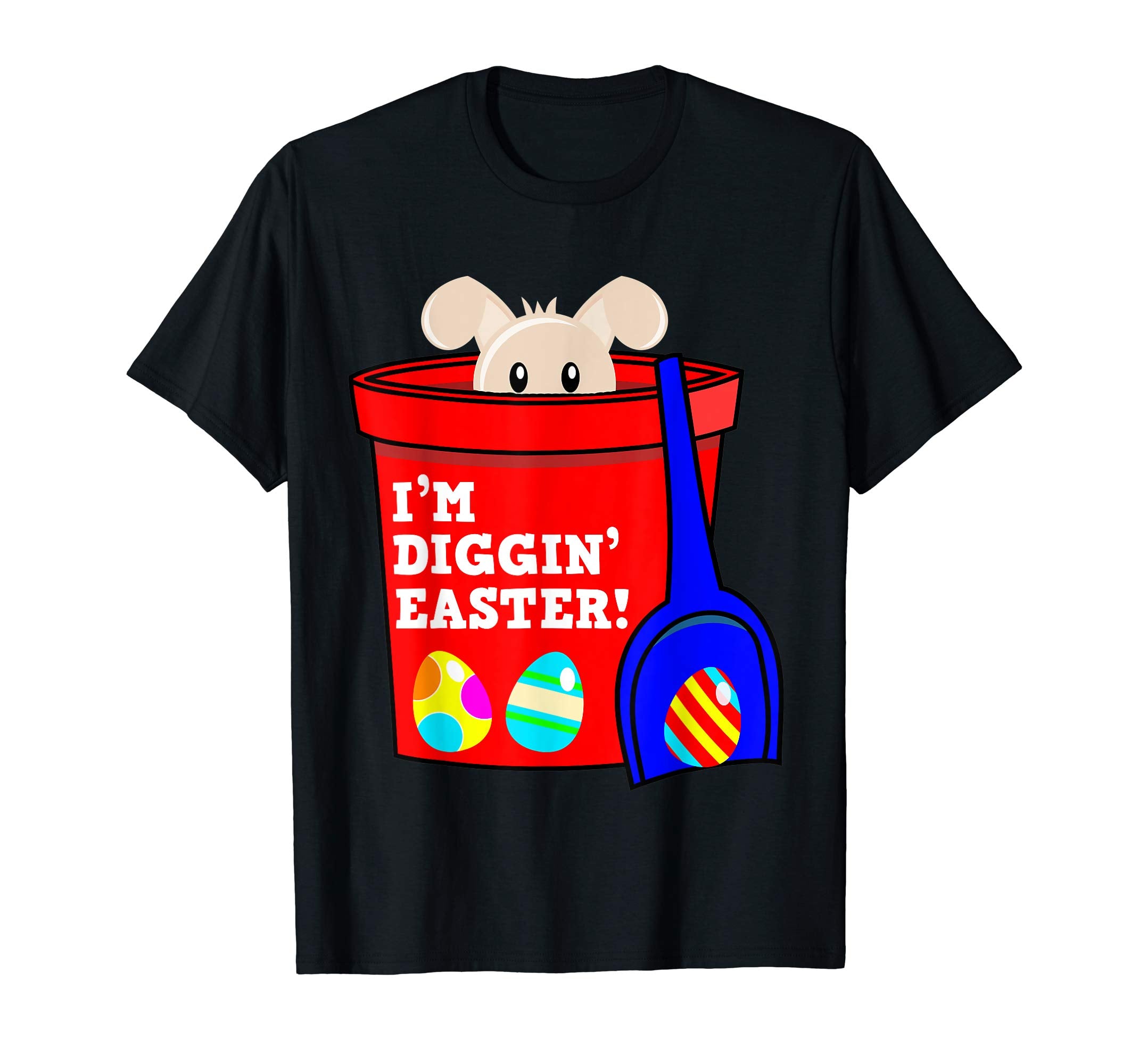 Digging Easter Bunny Bucket Eggs Tshirt for Kids