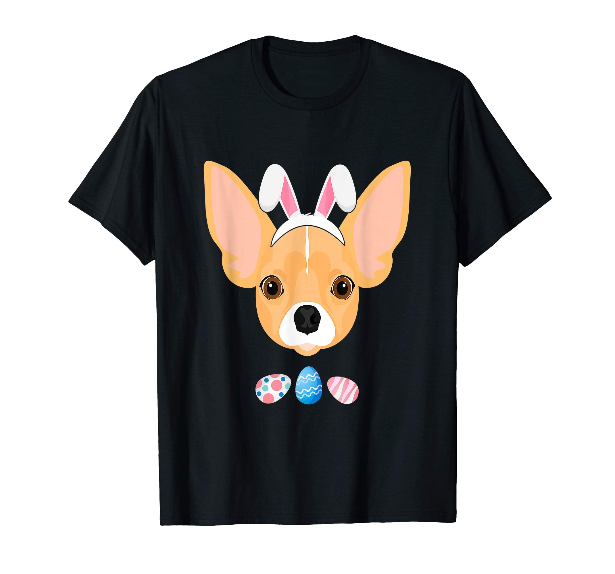 Funny Easter Chihuahua With Bunny Ears And Eggs T Shirt