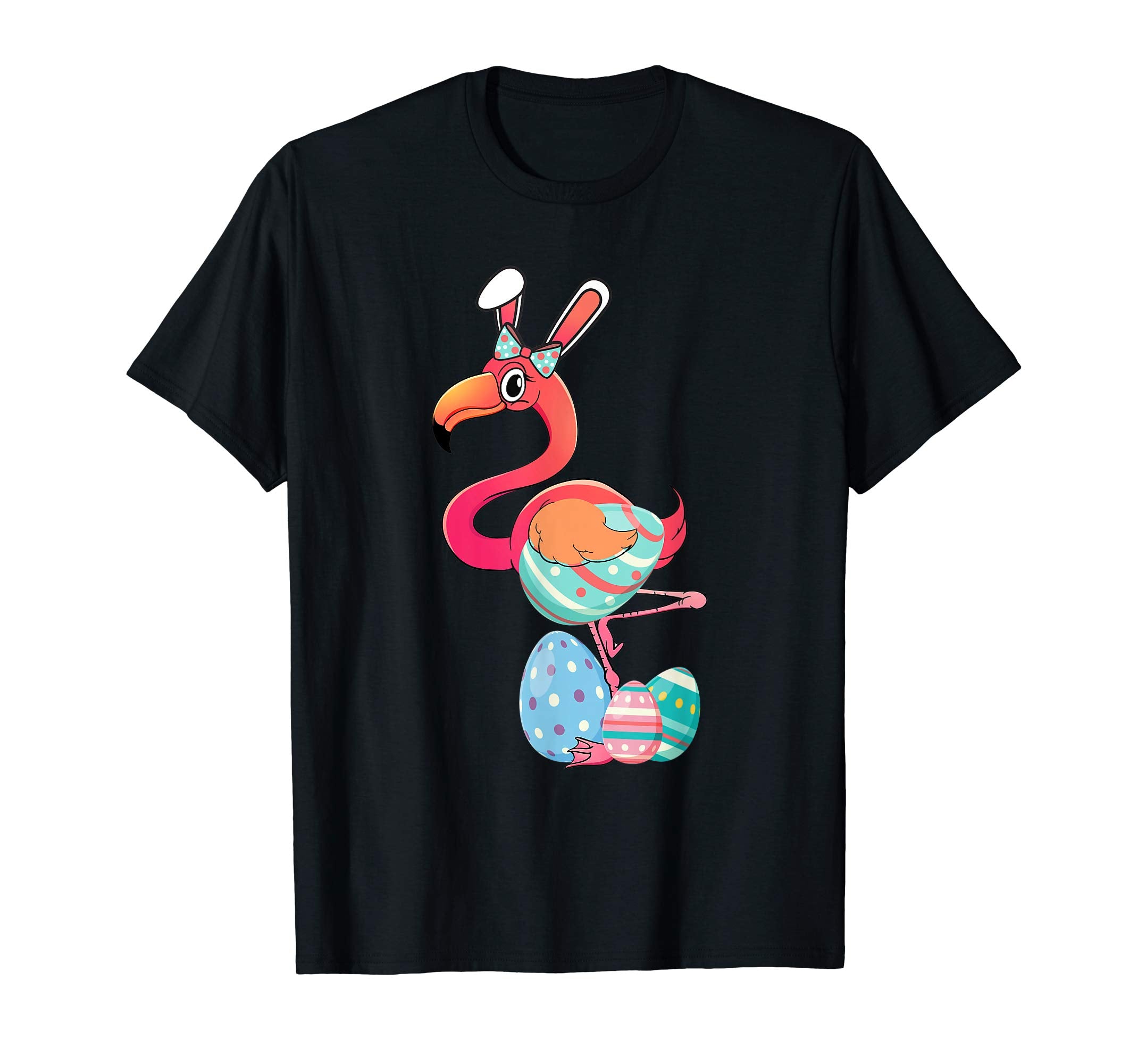 Flamingo Bunny Easter-Egg T-shirt Hunters Girls