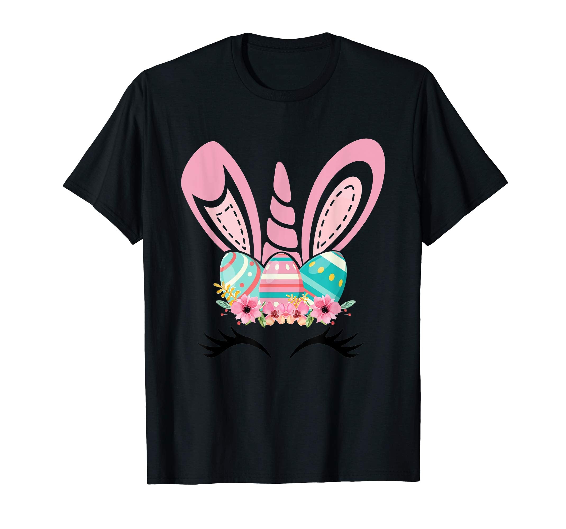 Funny Unicorn With Bunny Rabbit Ears And Egg Easter T-Shirt