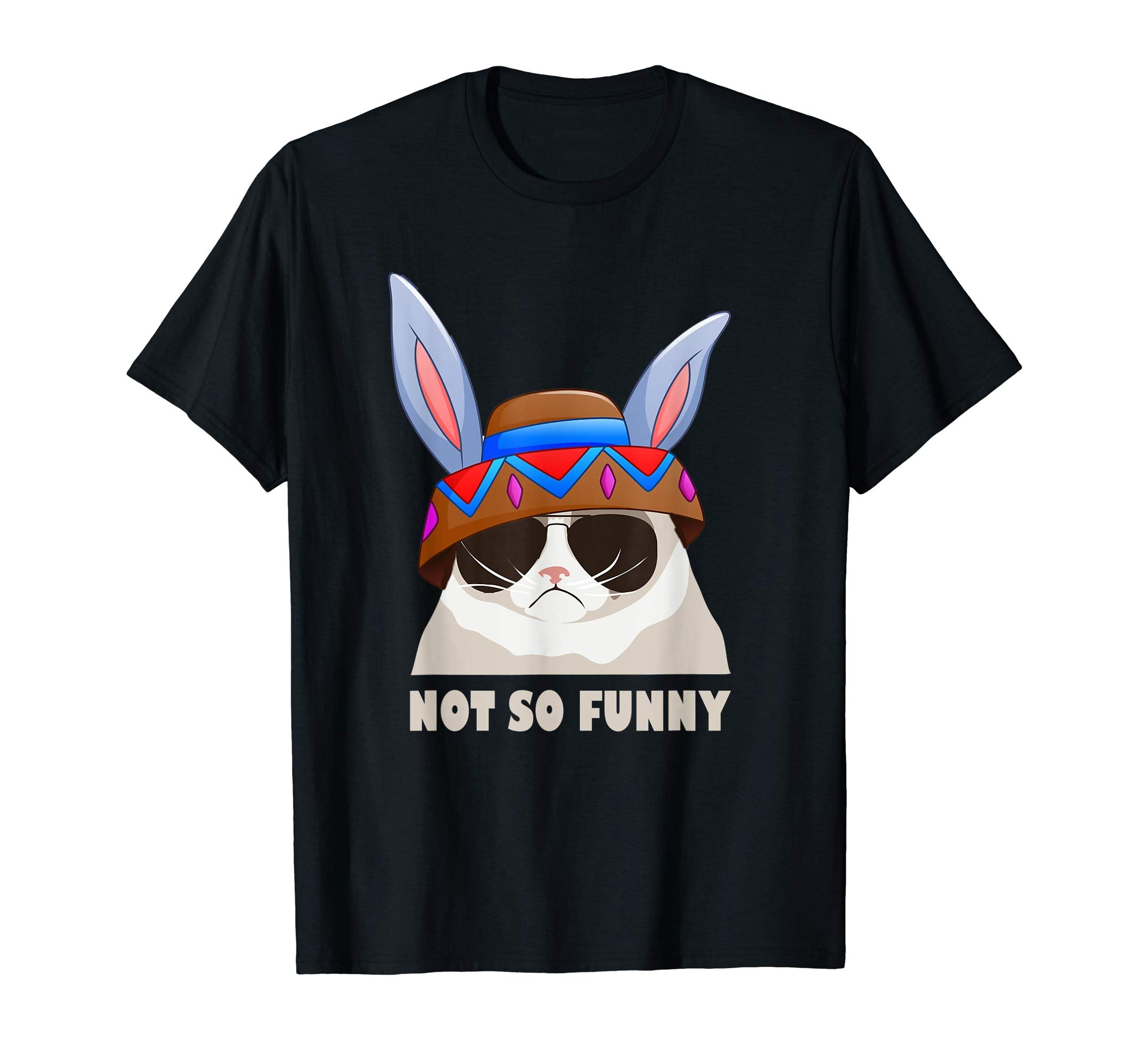Funny Cat Easter Bunny Nope Spring Graphic T-Shirt