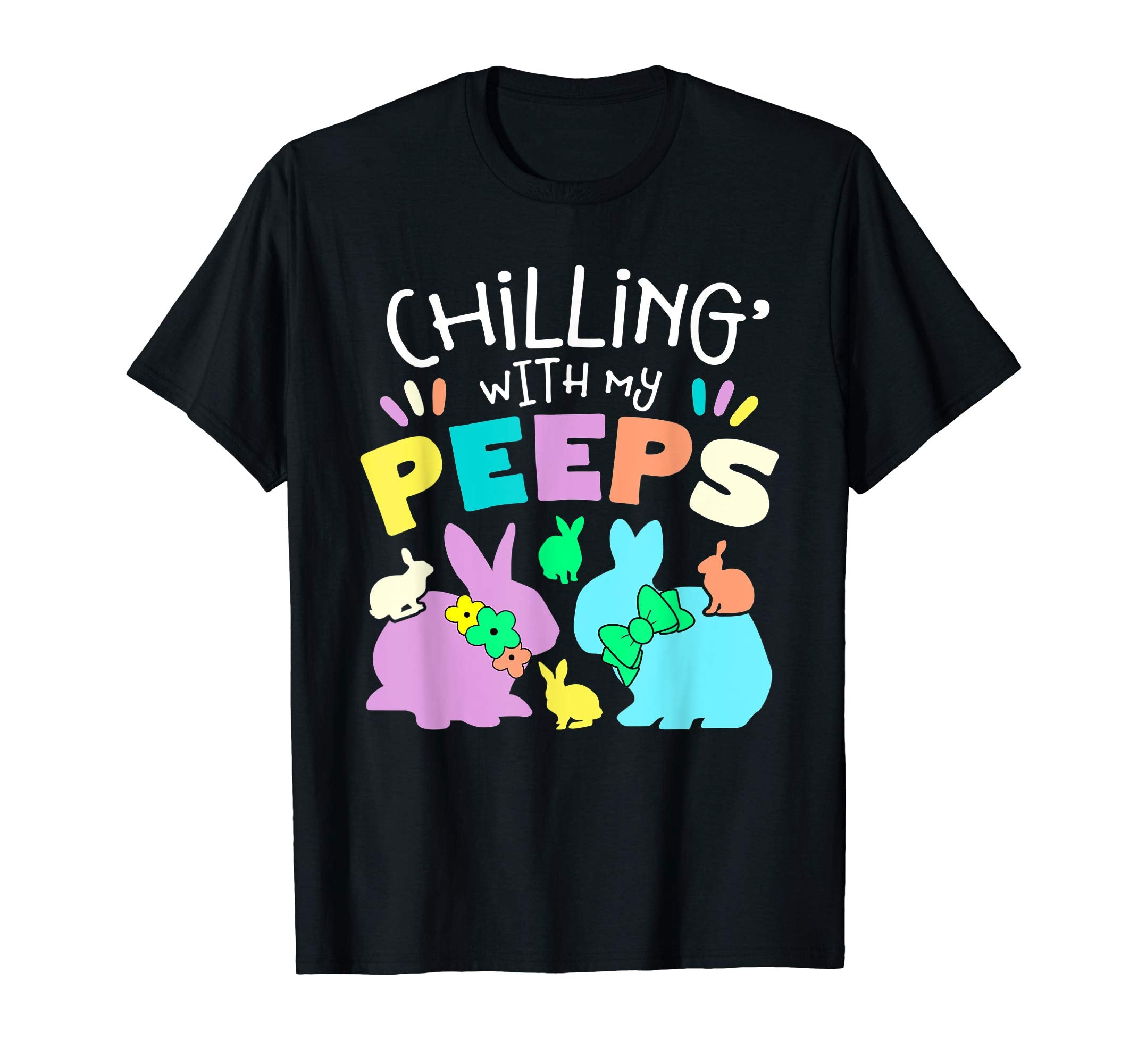 Chillin With My Peeps Happy Easter Kids Boys Girls T Shirt