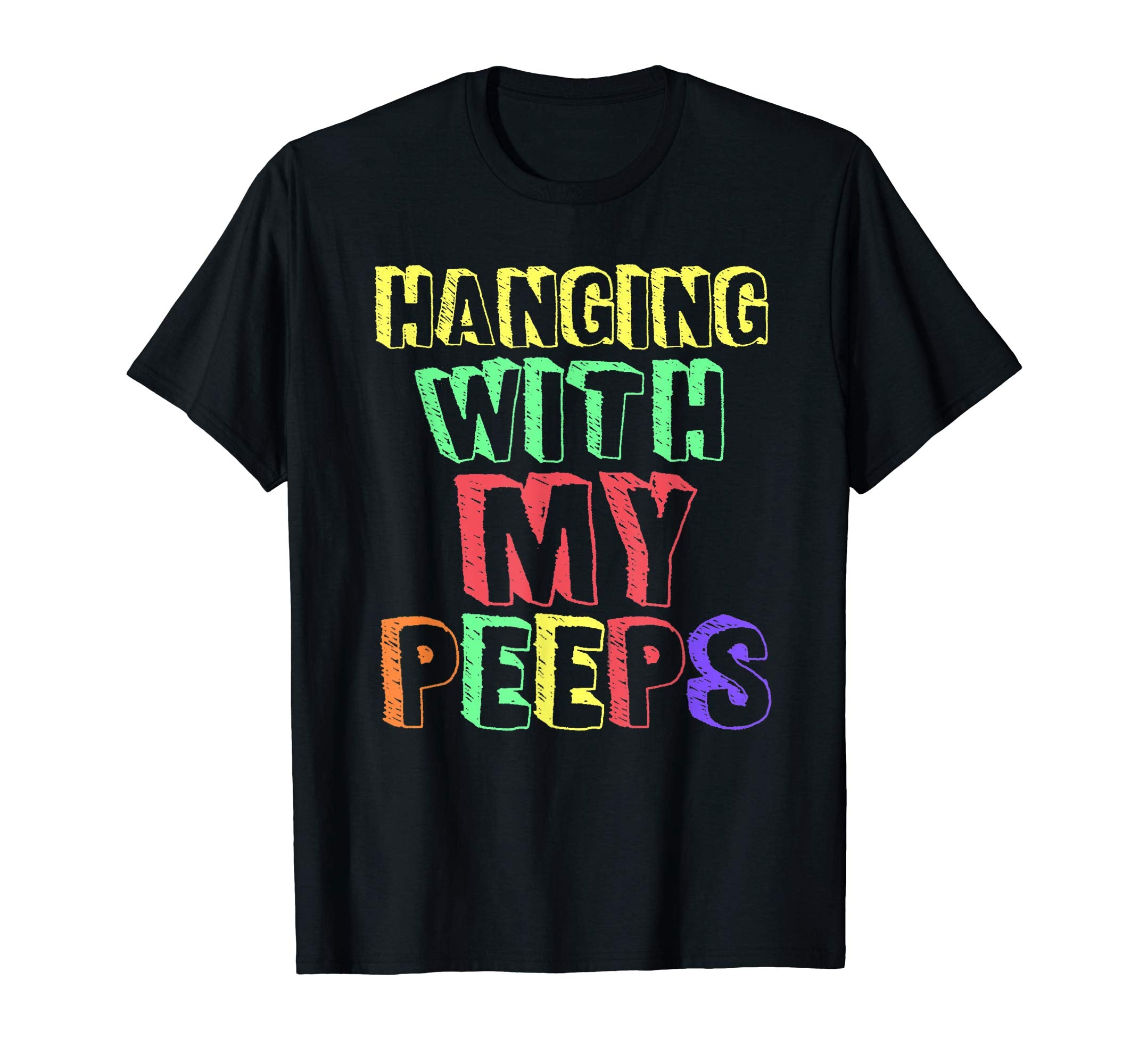 Hanging With My Peeps Cute Easter Pastel Funny Family Shirt