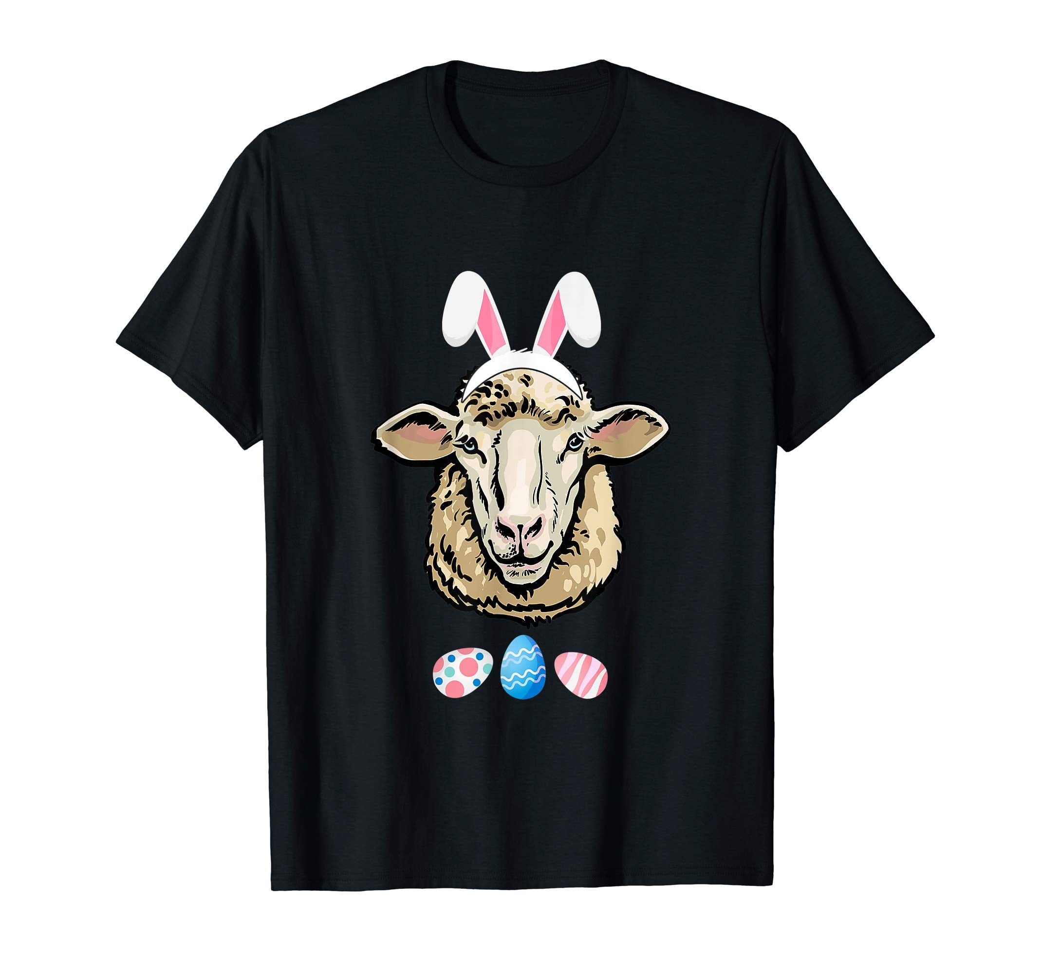 Funny Easter Sheep With Bunny Ears And Eggs T Shirt