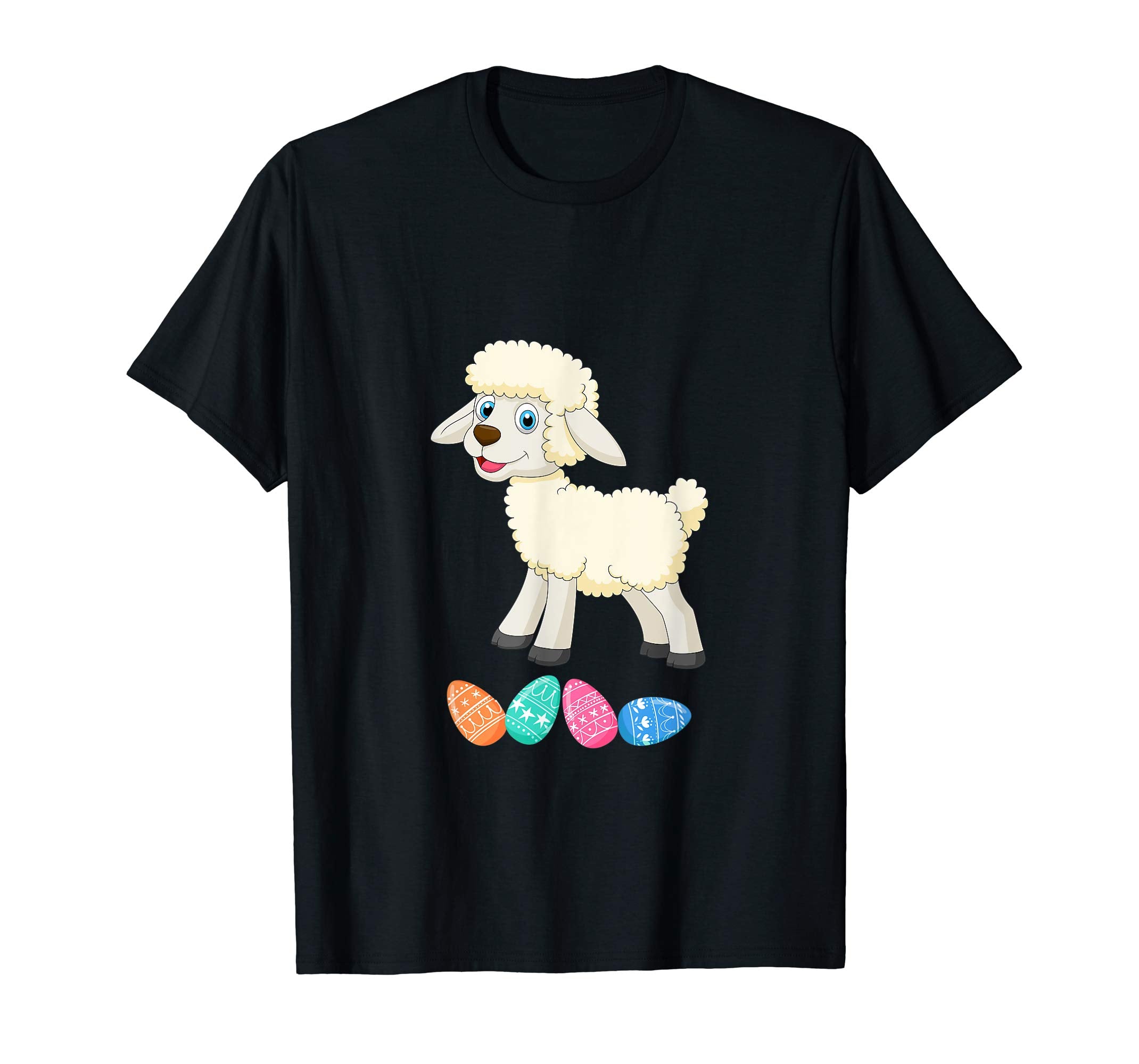 Funny Easter Sheep With Bunny Ears And Eggs T Shirt