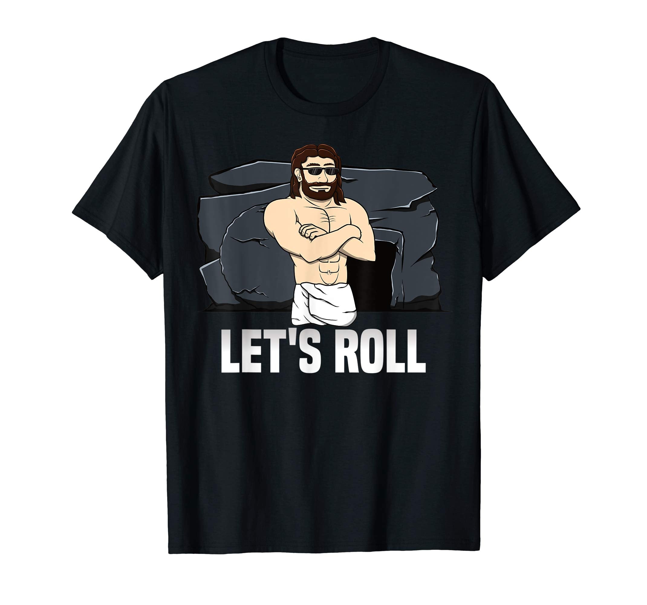 Easter Jesus T Shirt Resurrection Stone Rolling Let's Roll