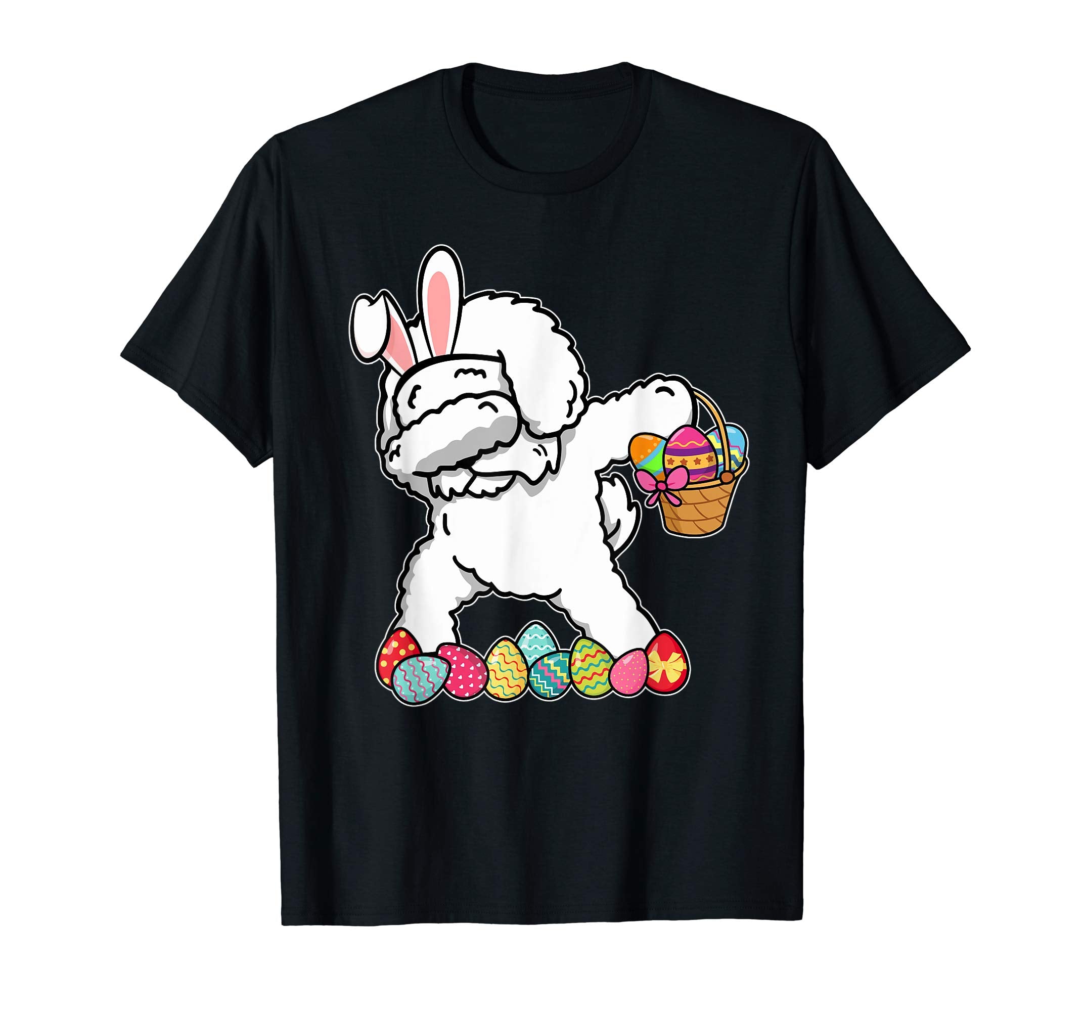 Bichons Frise Dabbing Easter Bunny Egg Basket Hunting Shirt