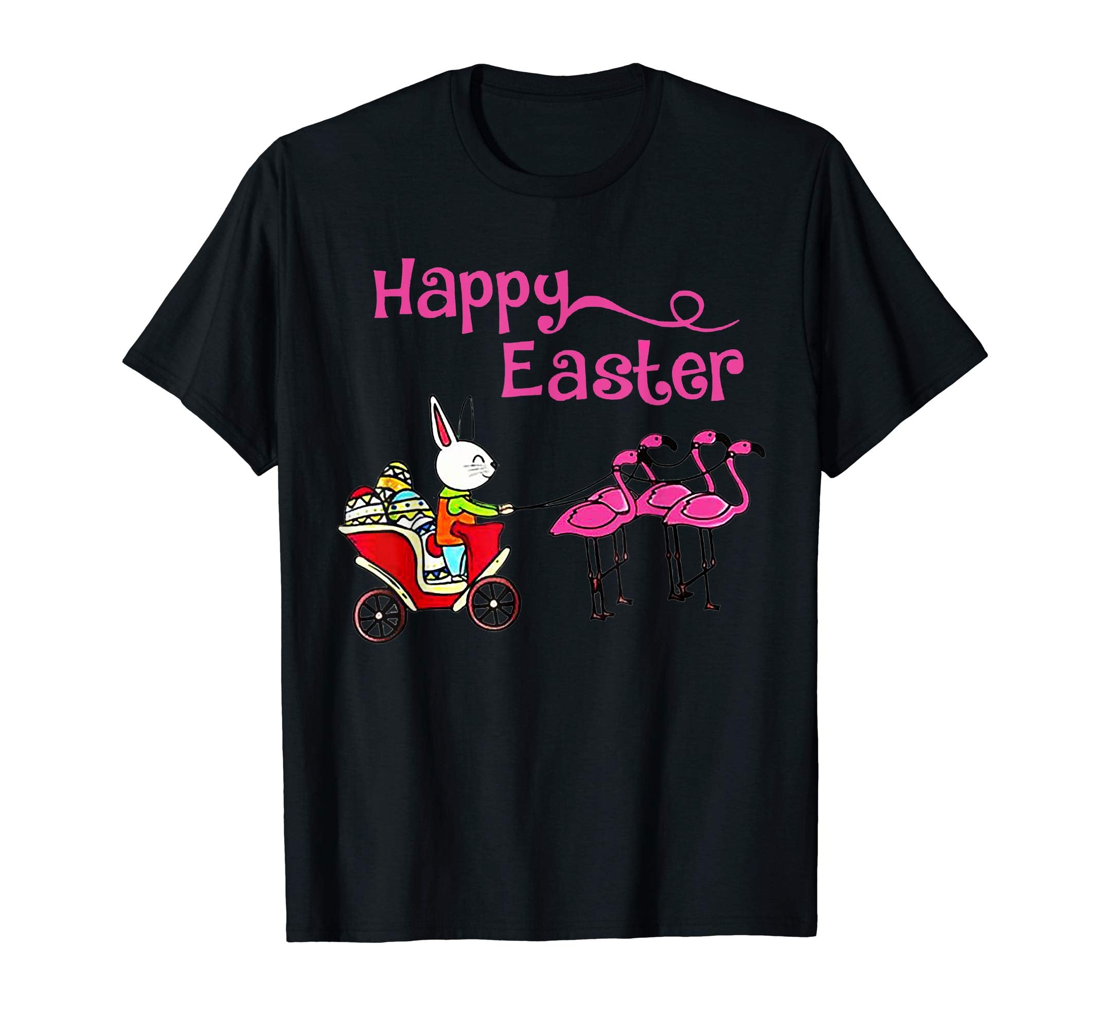 Crazy Rabbit With Easter Eggs Tee Flamingo Tee shirt