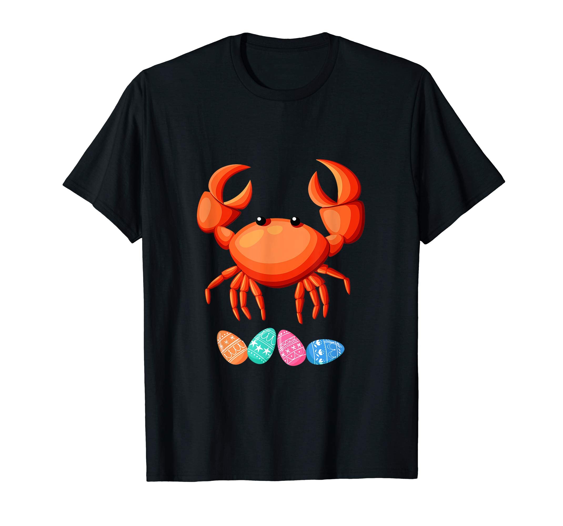 Funny Easter Crab With Bunny Ears And Eggs T Shirt