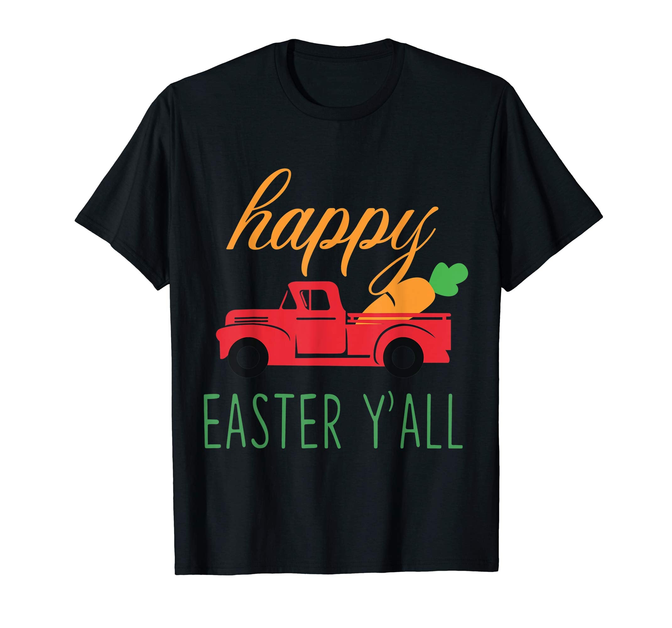 Womens Happy Easter Yall Red Truck With Carrot Shirt Toddler