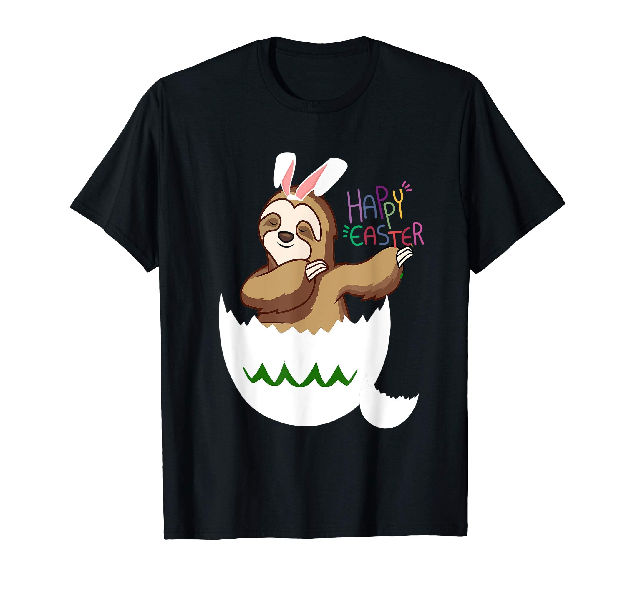 Happy Easter Shirt Dabbing Sloth Bunny Easter