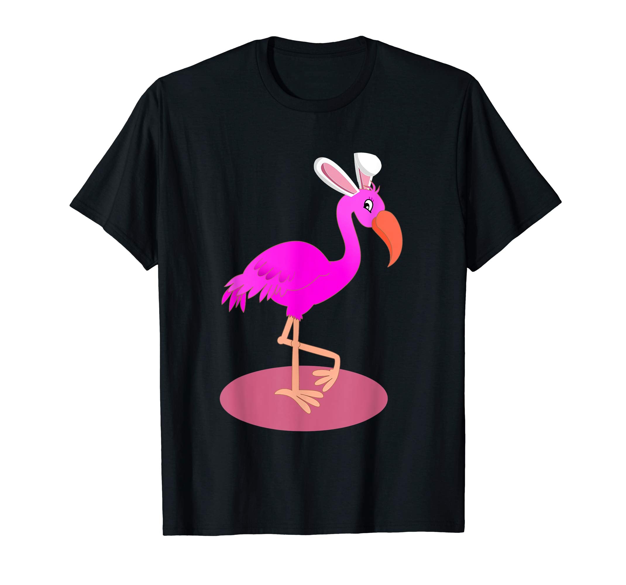 Flamingo With Easter Bunny Ears Cute Pink Bird Lover T-Shirt