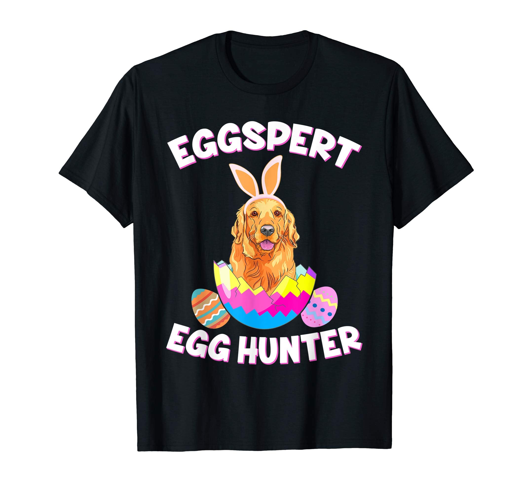 Eggspert Egg Hunter Easter Funny Golden Retriever T Shirt