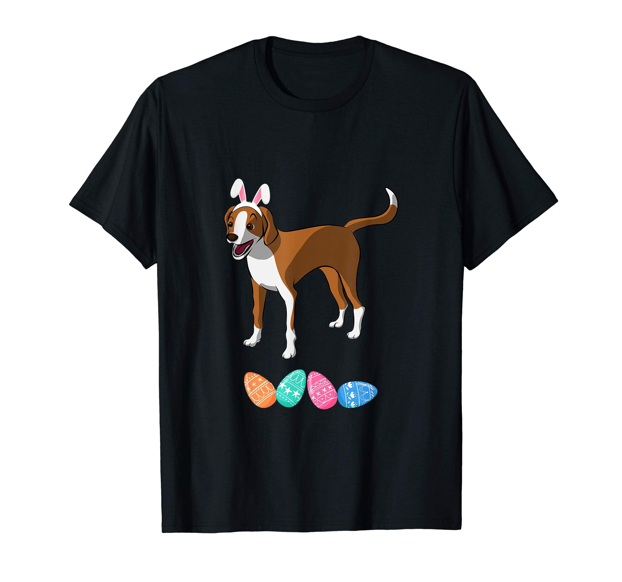 Funny Easter Foxhound With Bunny Ears And Eggs T Shirt