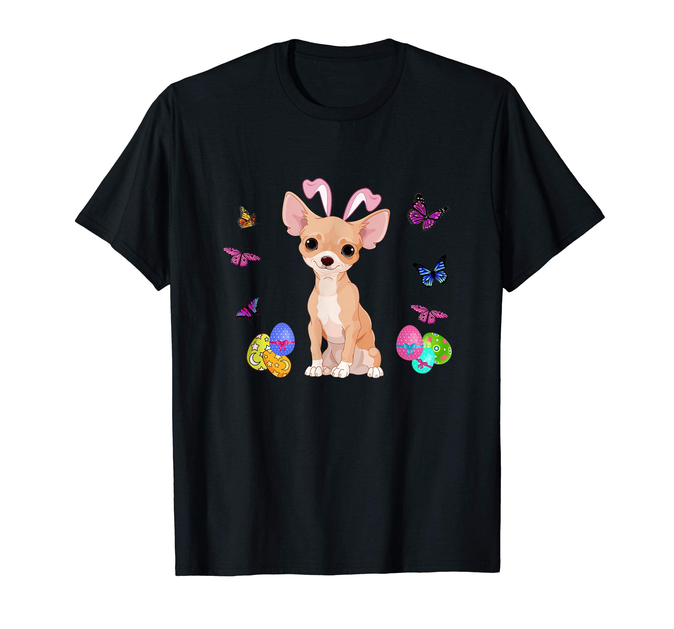 Chihuahua Bunny Rabbit Happy Easter Day T-Shirt