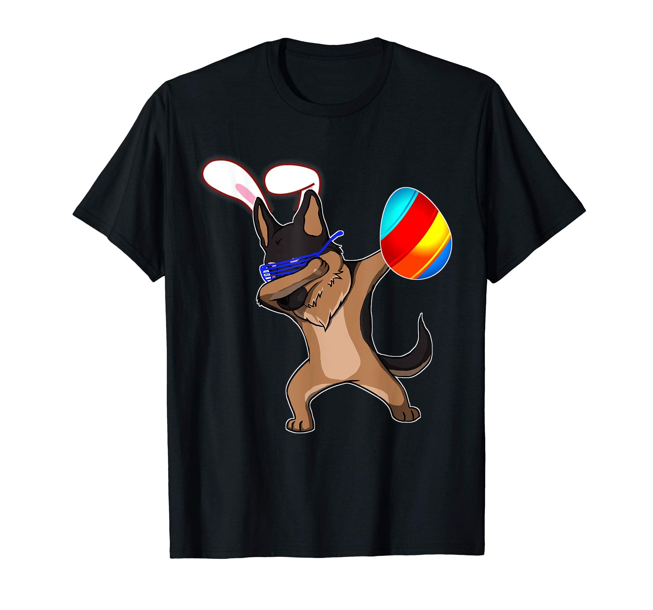 Easter Bunny Dabbing German Shepherd Dog Tshirt Egg Ears