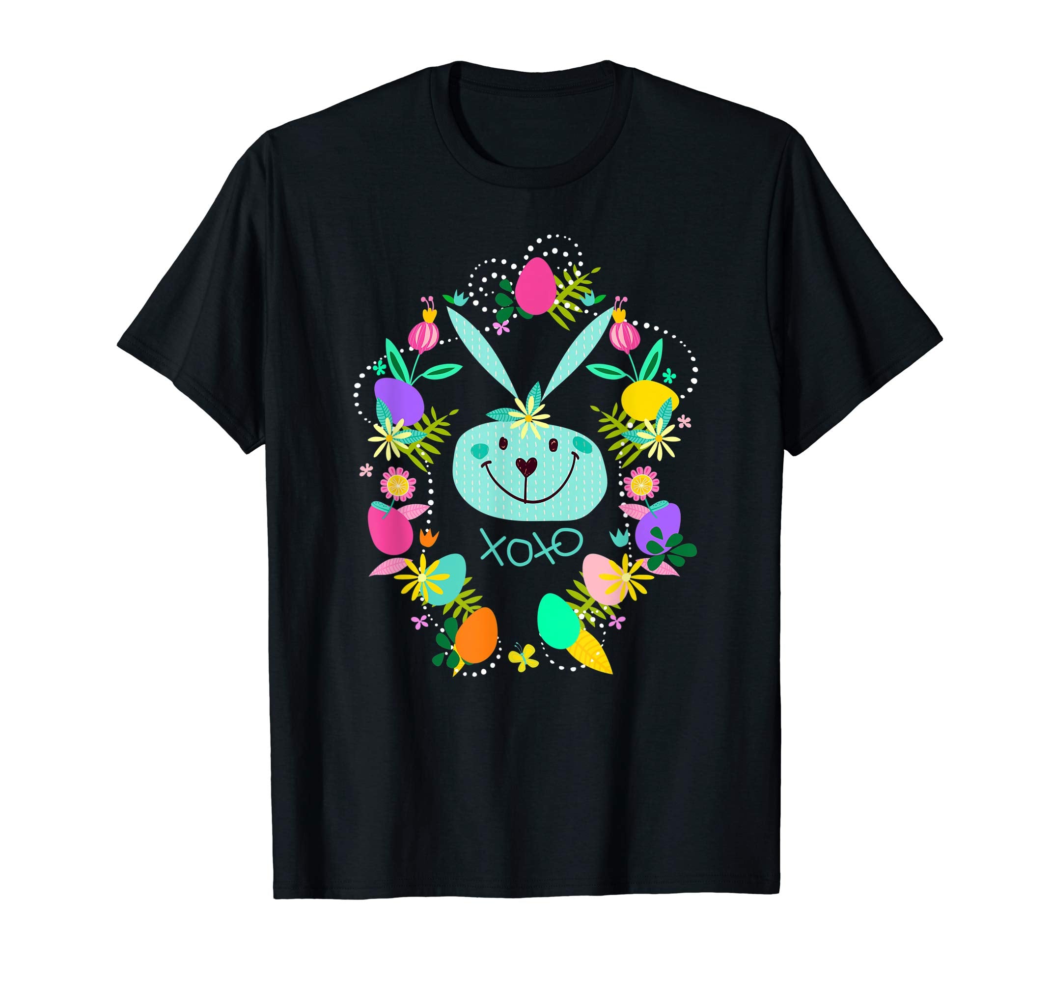 Cute Easter T-Shirt Bunny Flowers for Women and Girls