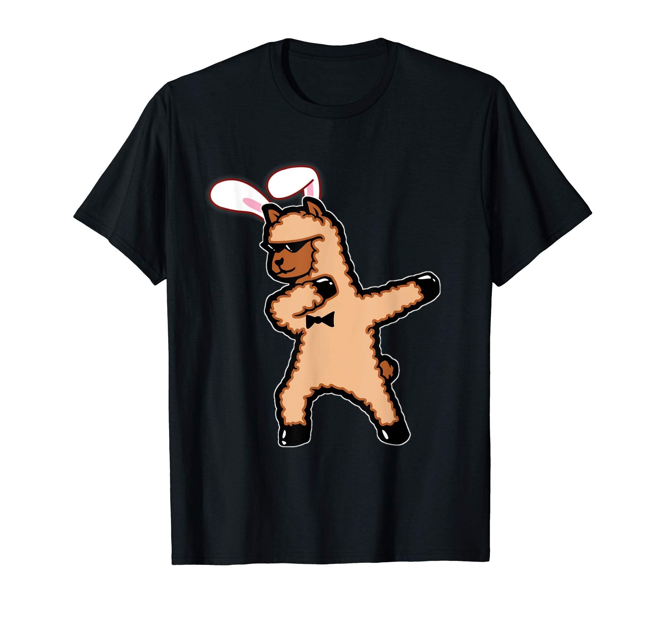 Easter Bunny Dabbing Llama Tshirt Rabbit Ears Animal Gift