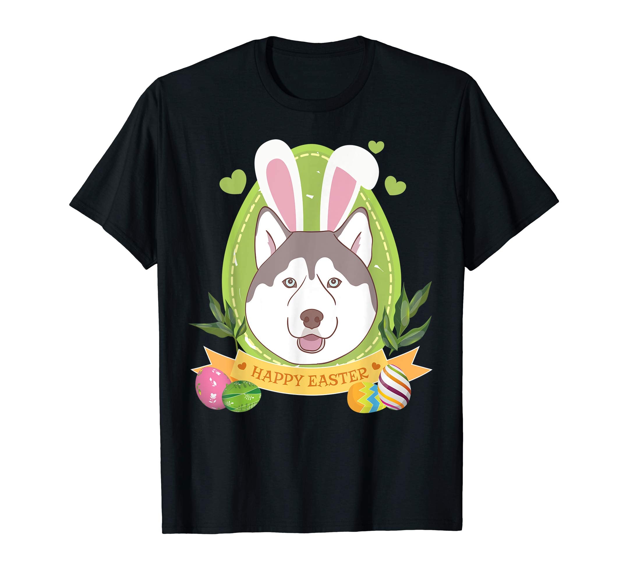 Bunny Siberian Husky Dog Easter Day Lovers T-Shirt Egg