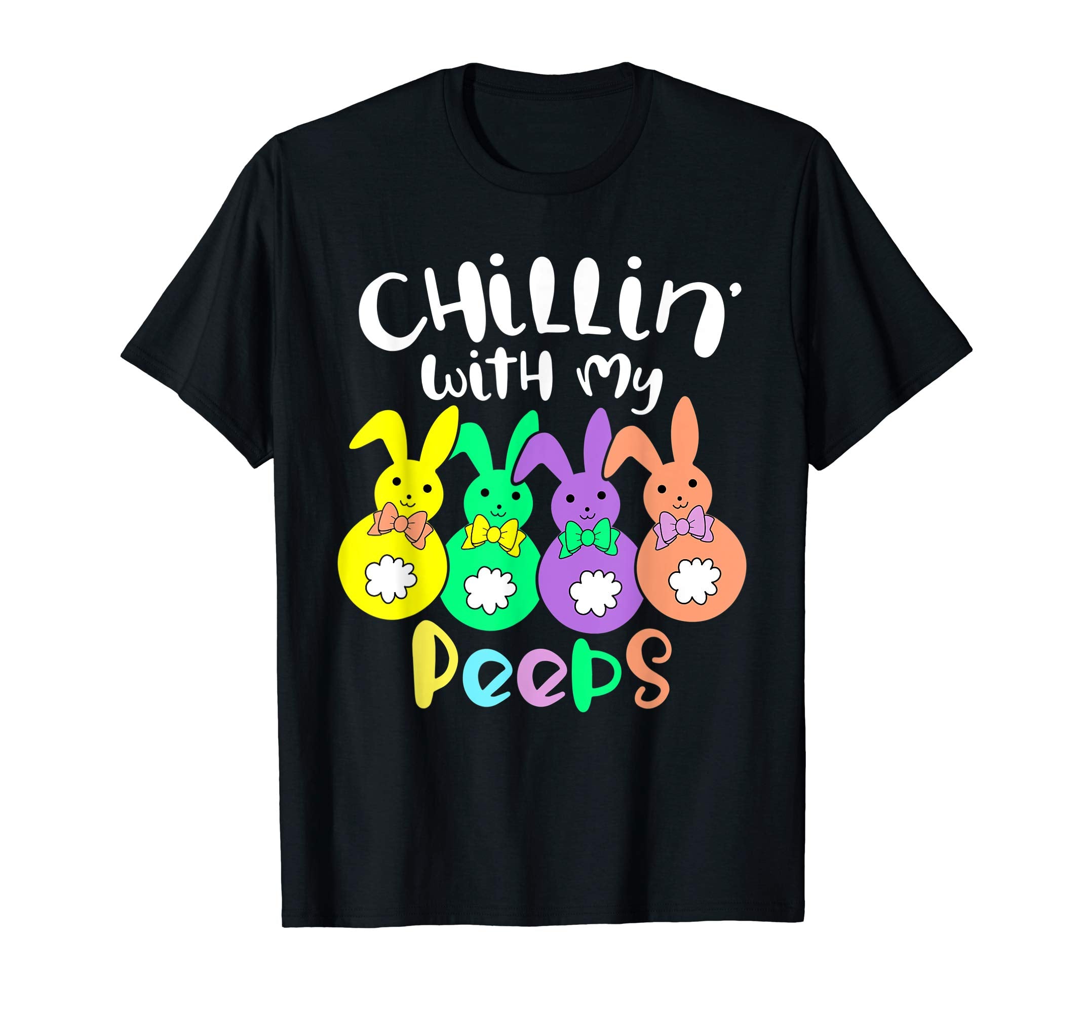 Chillin With My Peeps Happy Easter Kids Boys Girls T Shirt
