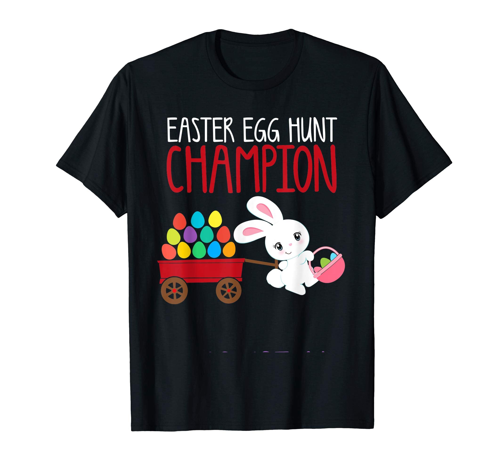 EASTER EGG HUNT CHAMPION Bunny T-Shirt Girls Kids Toddlers