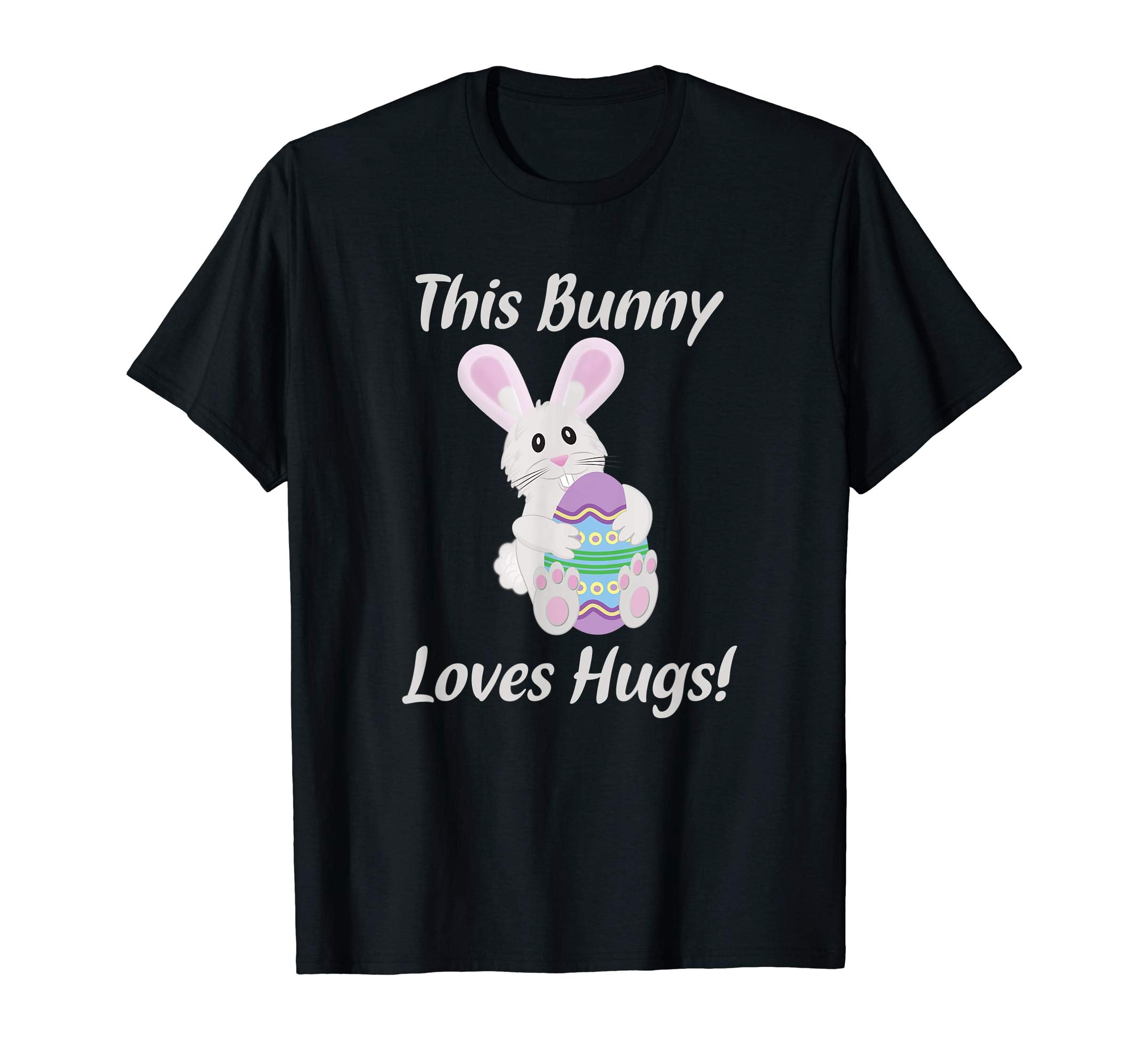 Cute Easter Bunny Hugging Beautiful Easter Egg T Shirt