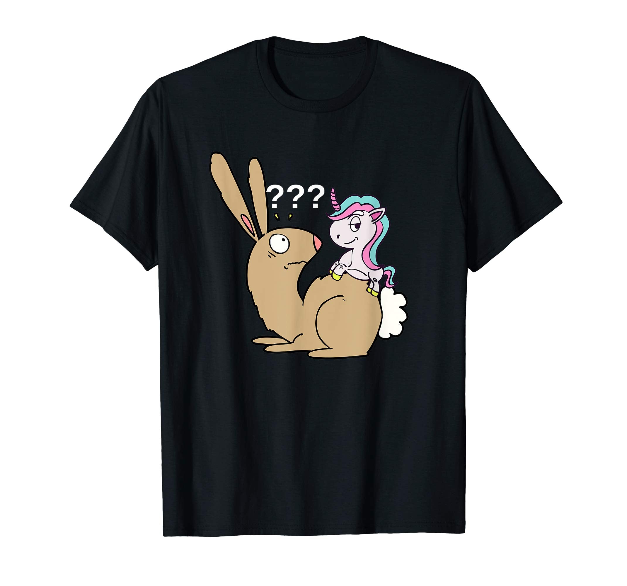 Unicorn riding easter bunny tshirt gift