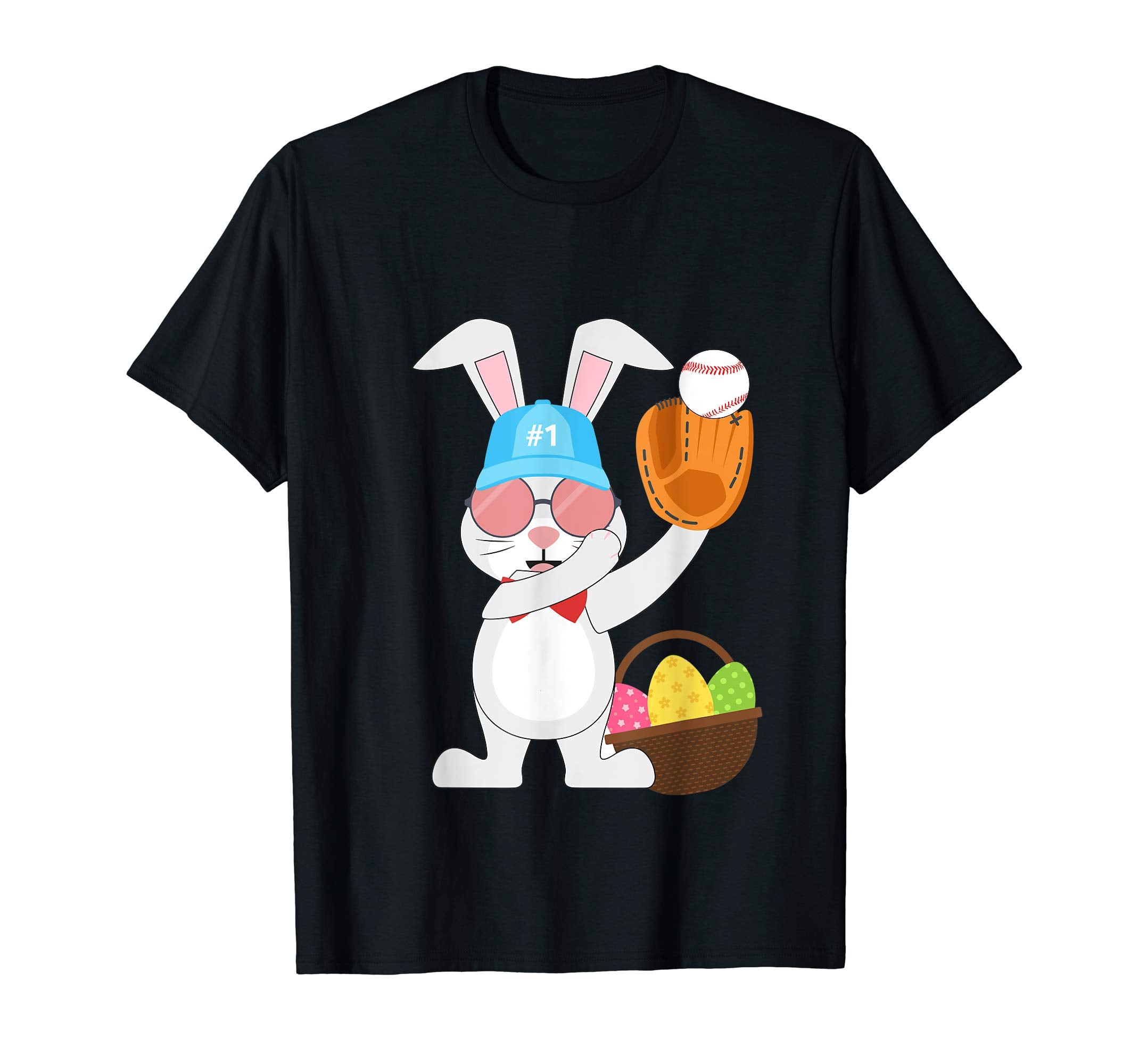 Baseball Easter Bunny Egss &amp; Basket 2019 TShirt