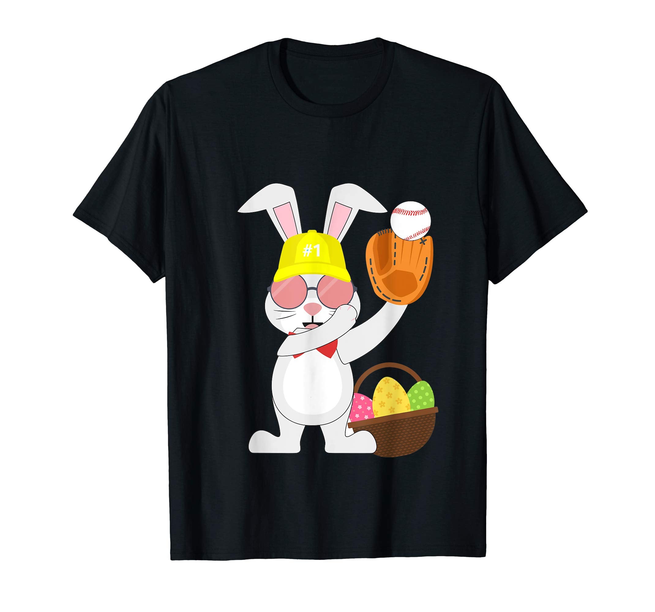 Baseball Easter Bunny Eggs &amp; Basket Tshirt for Kids