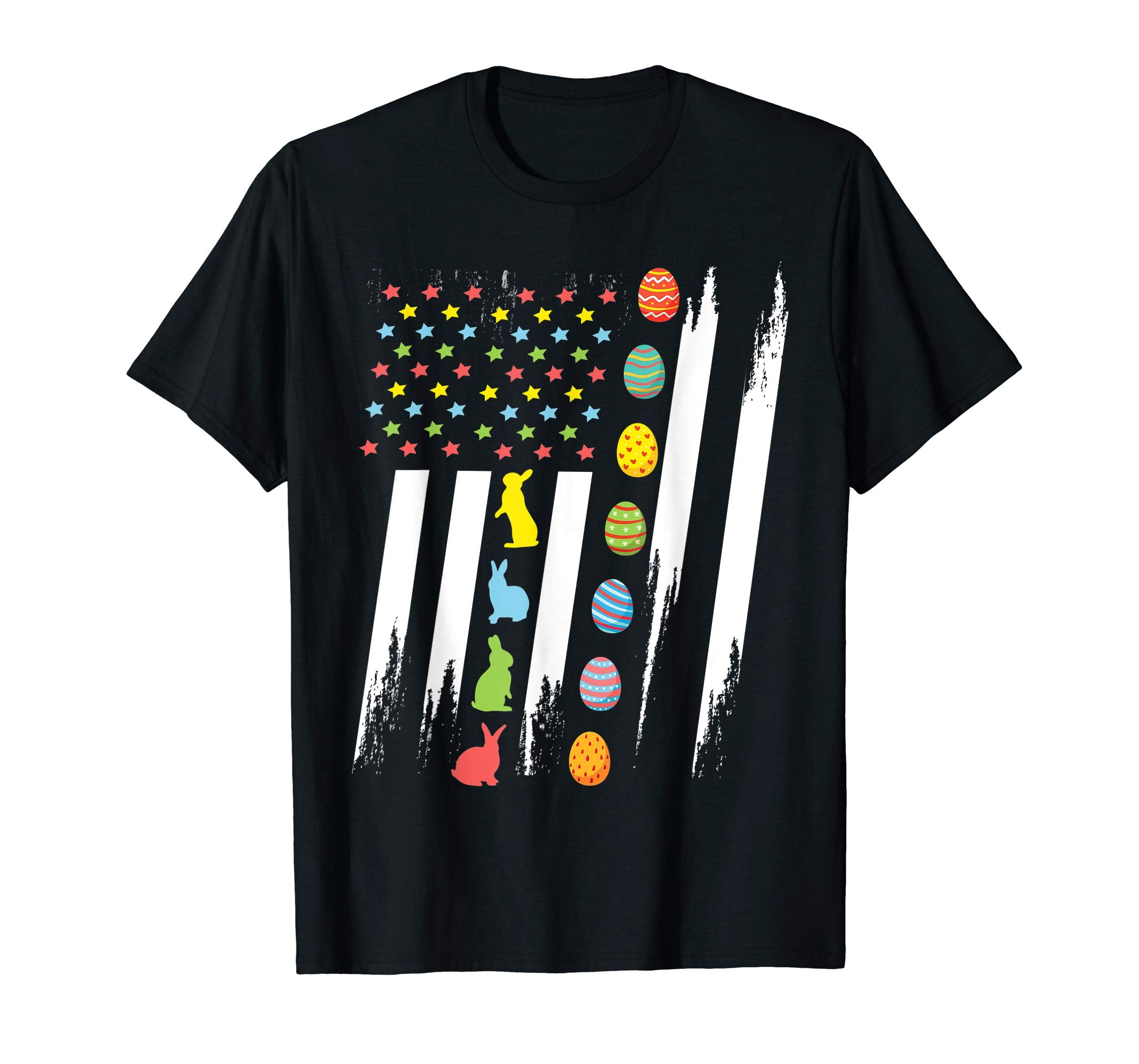 Bunnies &amp; Easter Eggs In US Flag Happy Easter Vintage Shirt