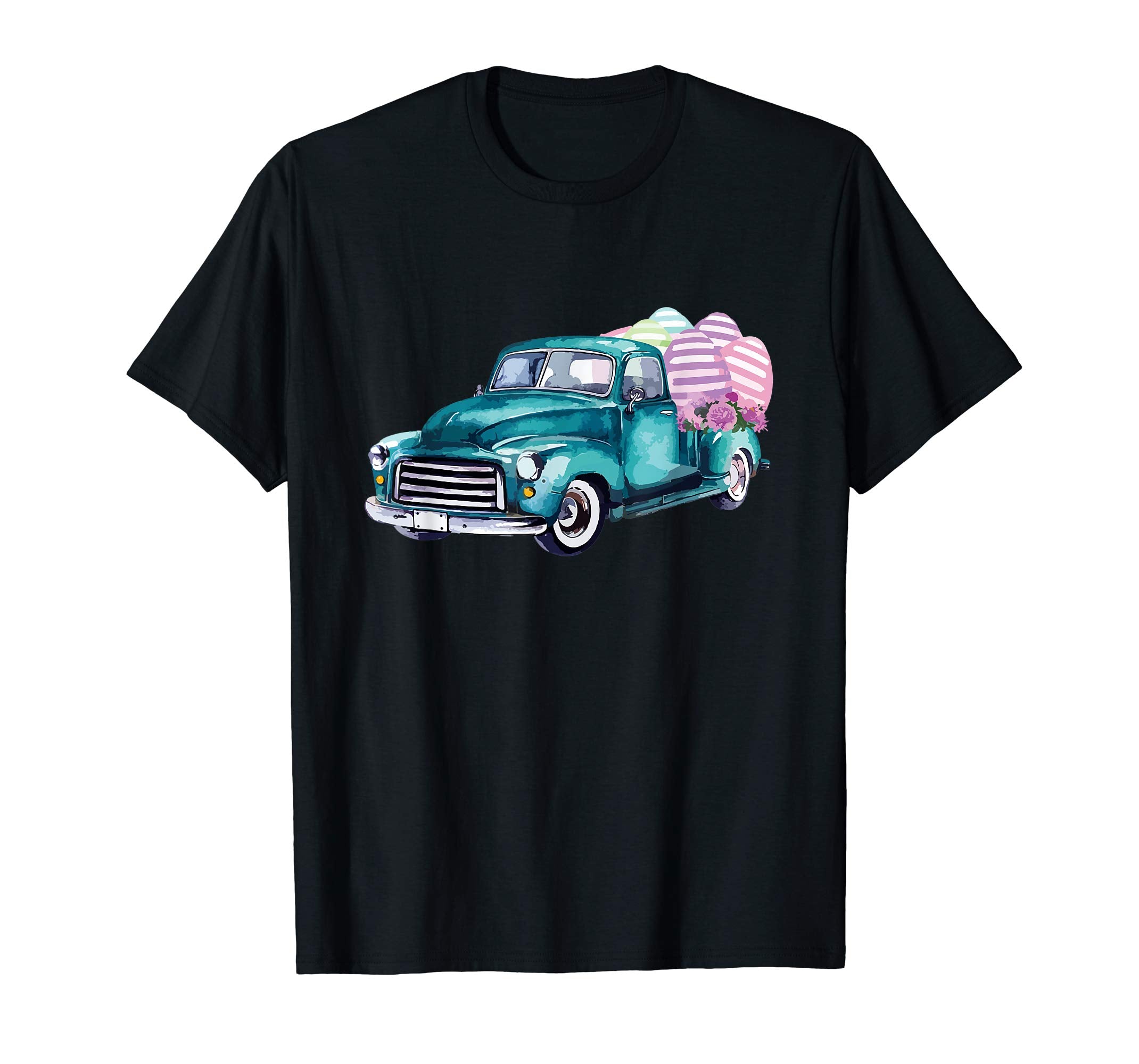 Happy Easter Eggs Vintage Bunny Truck Easter Sunday T-Shirt