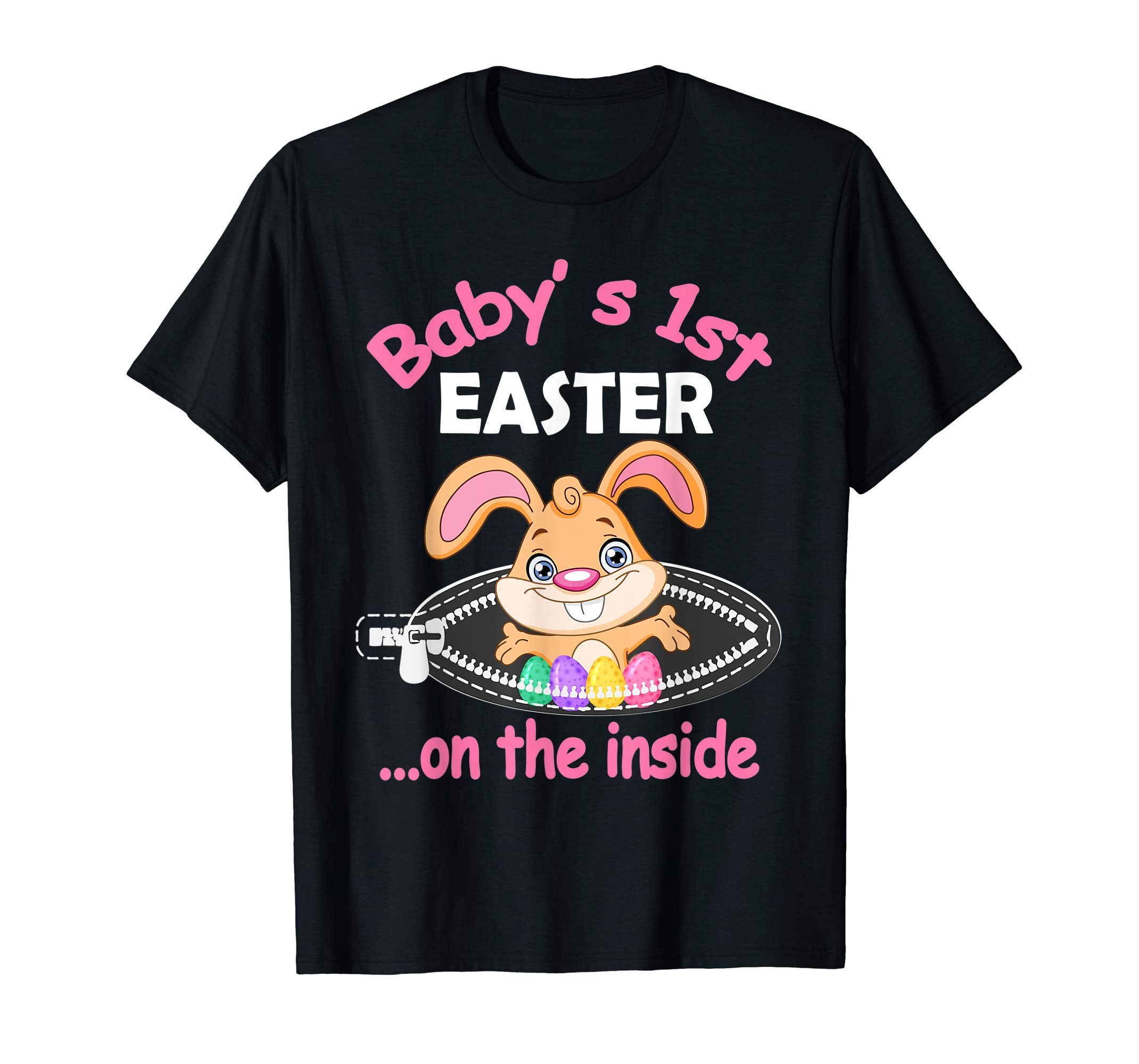 Pregnant Bunny &amp; Eggs Baby's 1st Easter On The Inside Shirt
