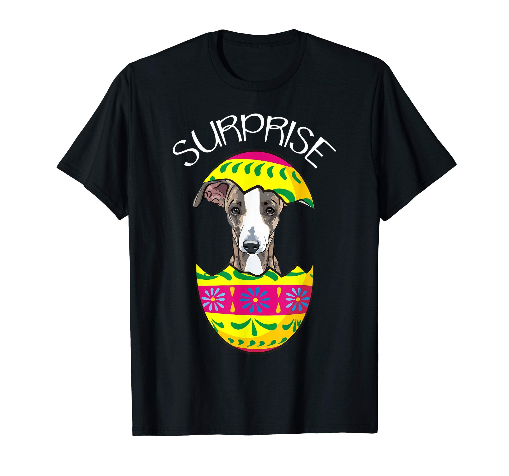 Funny Cute Puppy Greyhound Hatches Easter Egg Easter T-Shirt