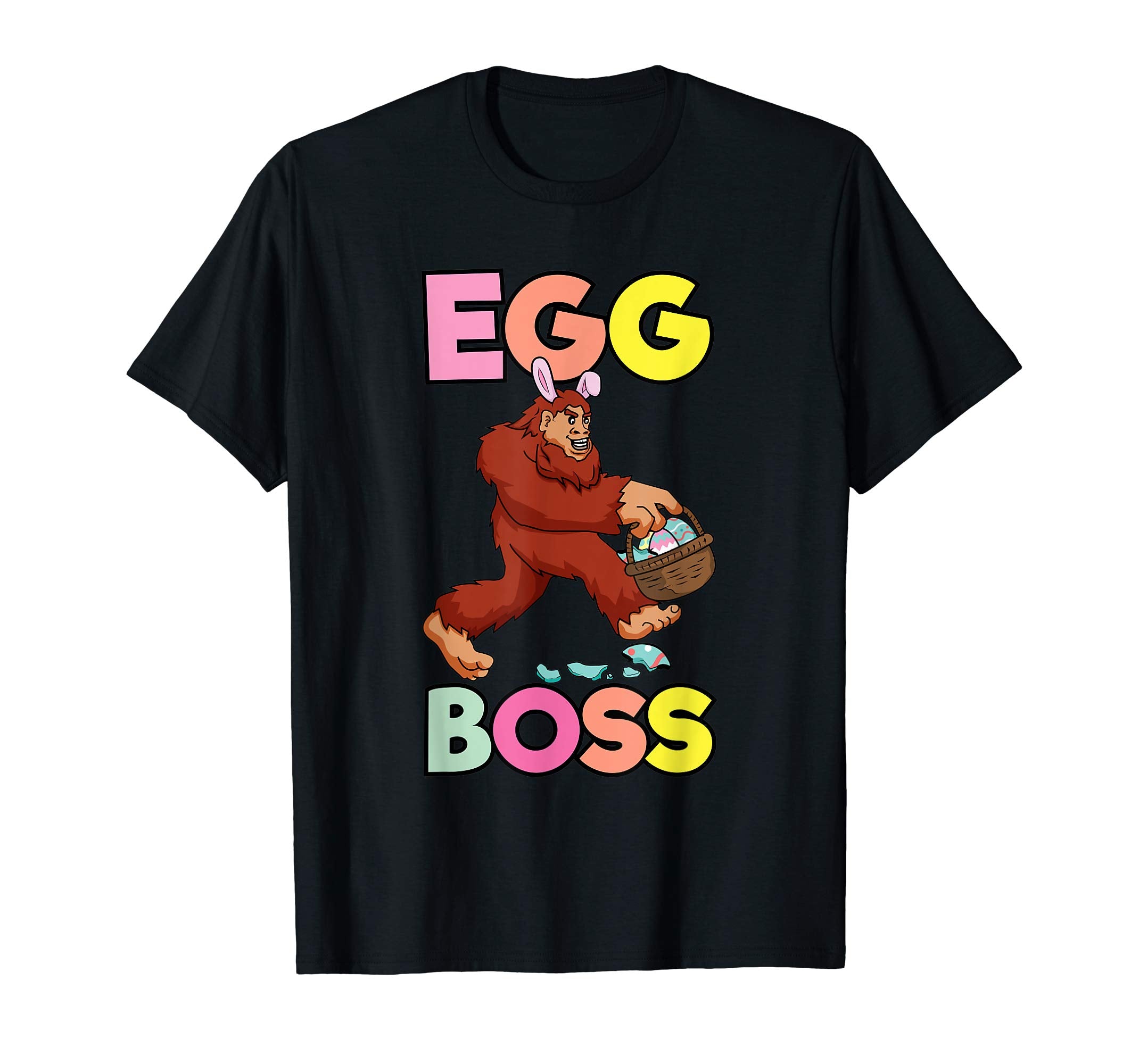 Egg Boss Bigfoot Easter Tshirt for Boys