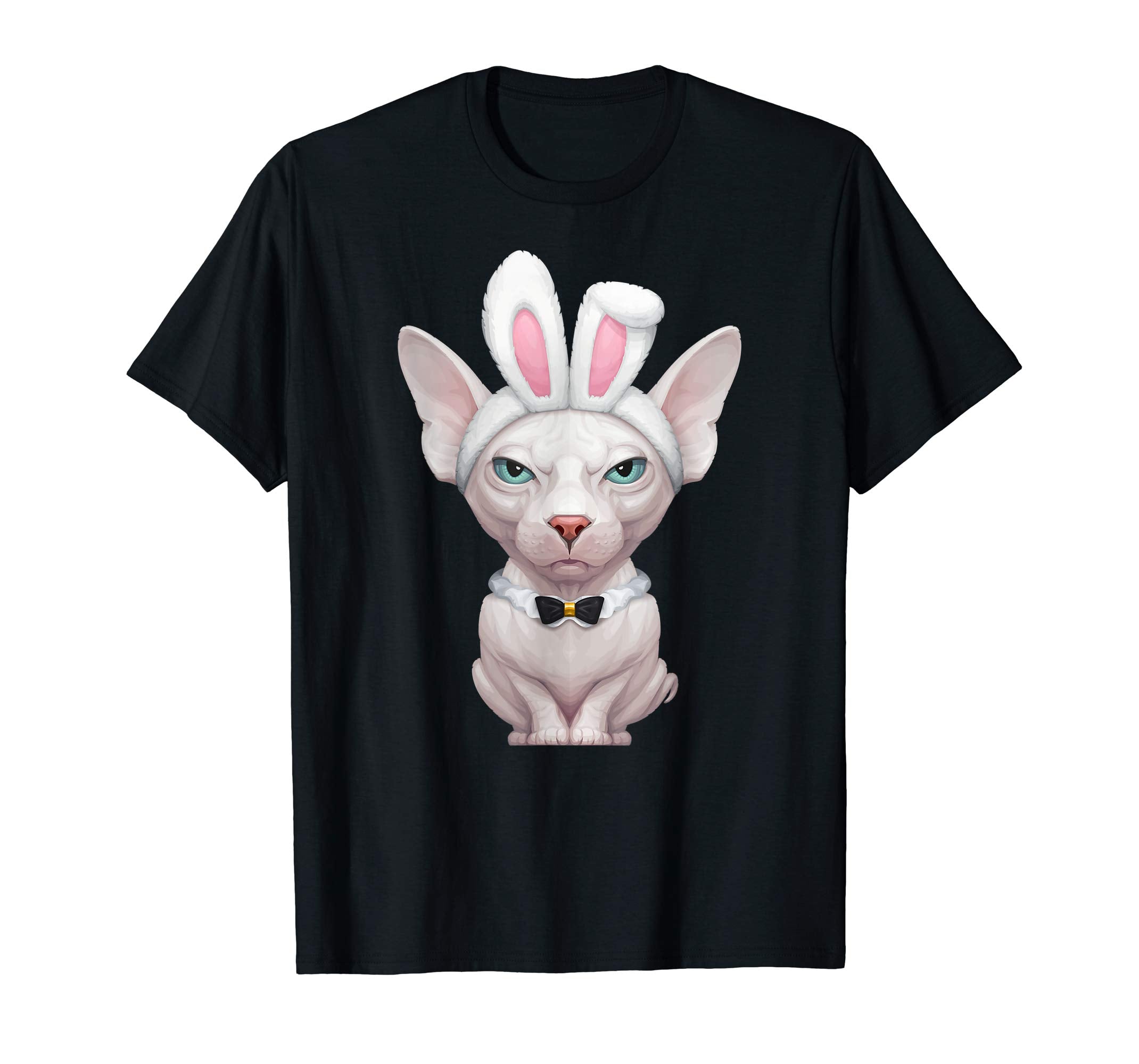White Sphynx Cat in the Easter Bunny Costume T-Shirt