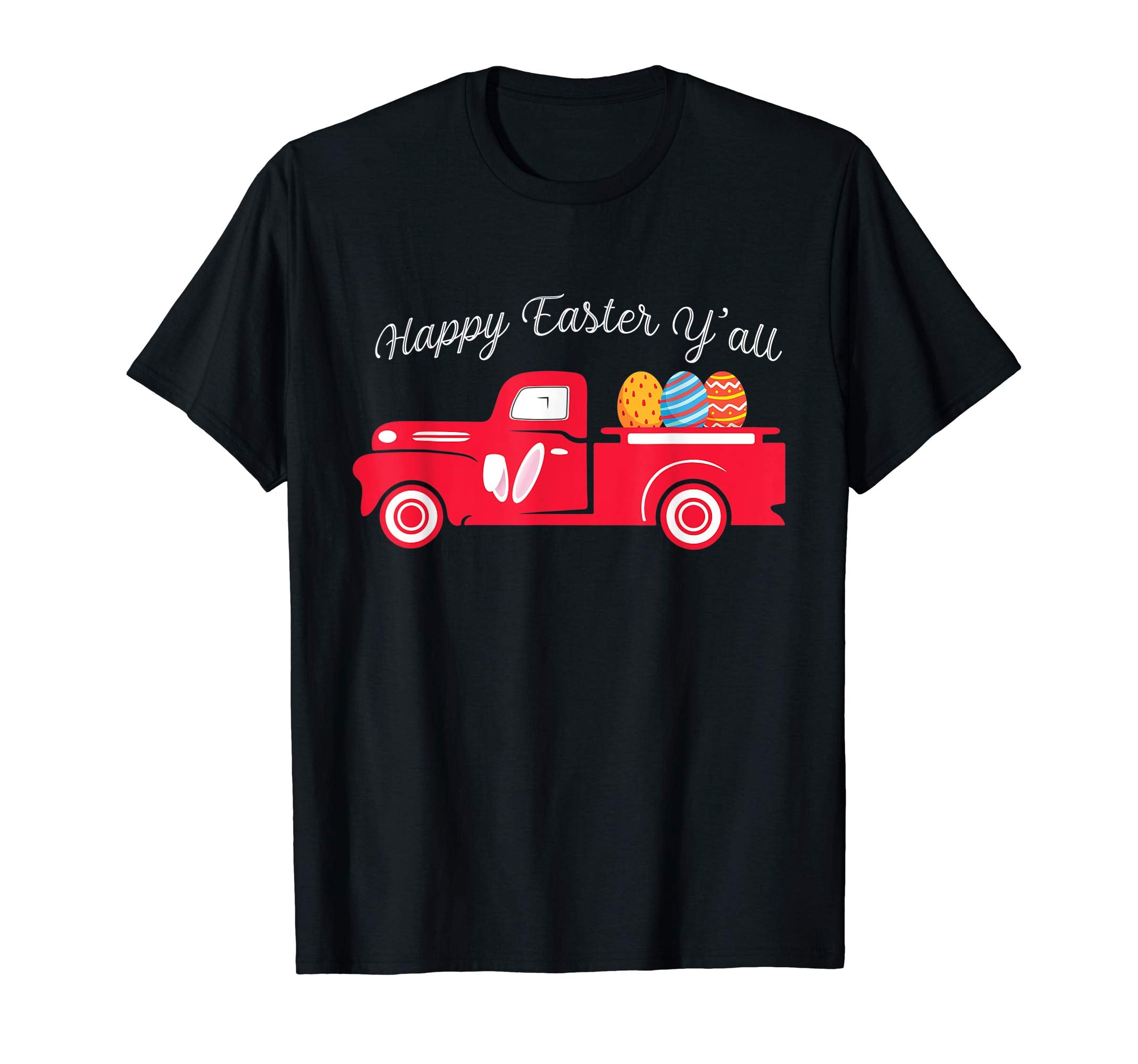 Red Old Truck Easter Bunny Ear Headband Shirt Babies Adult
